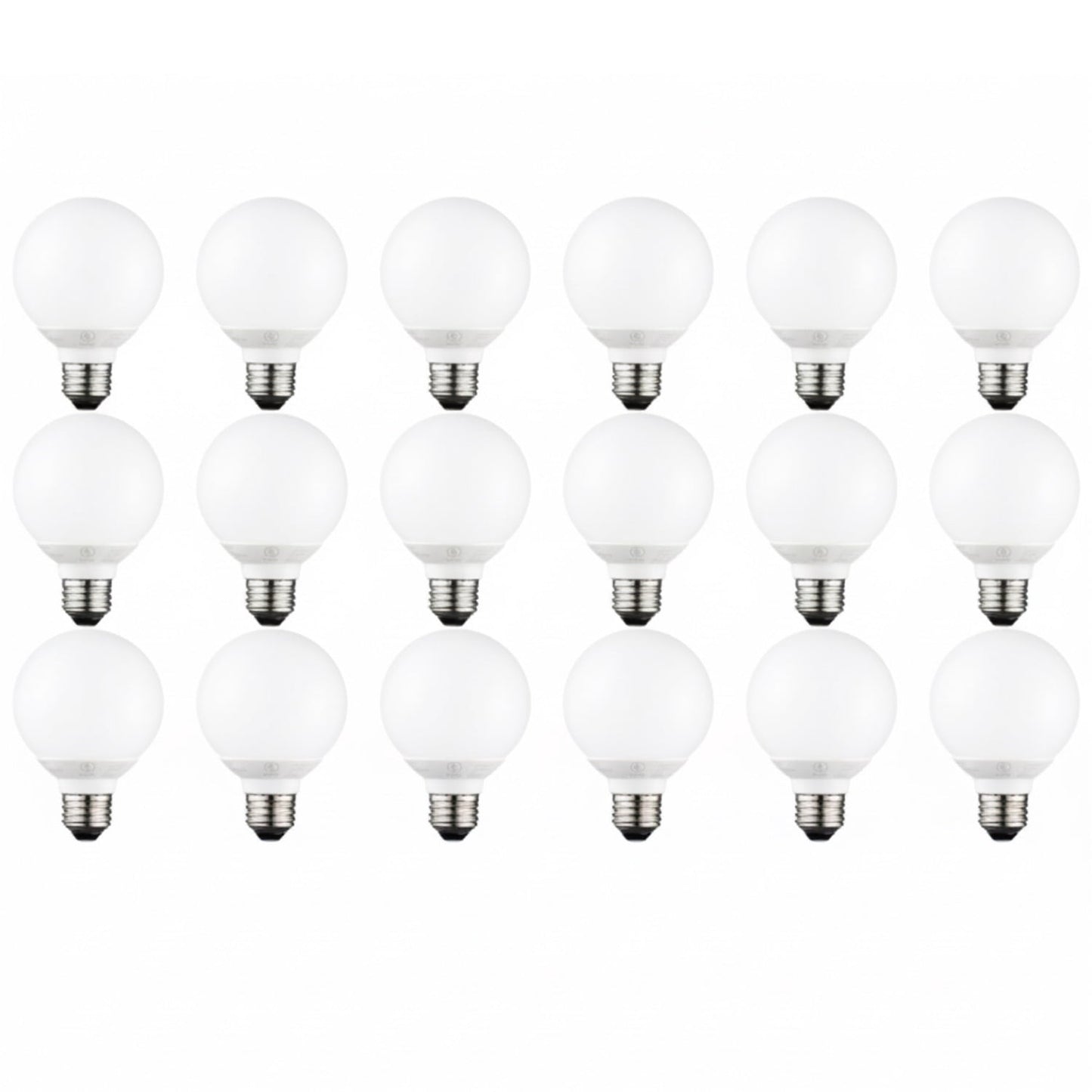 18 Pack Vanity Globe Light Bulbs G25 LED for Bathroom Mirror Decorative, 5W, Dimmable, E26 Round Frosted Decorative Bulb, 3000K Warm White