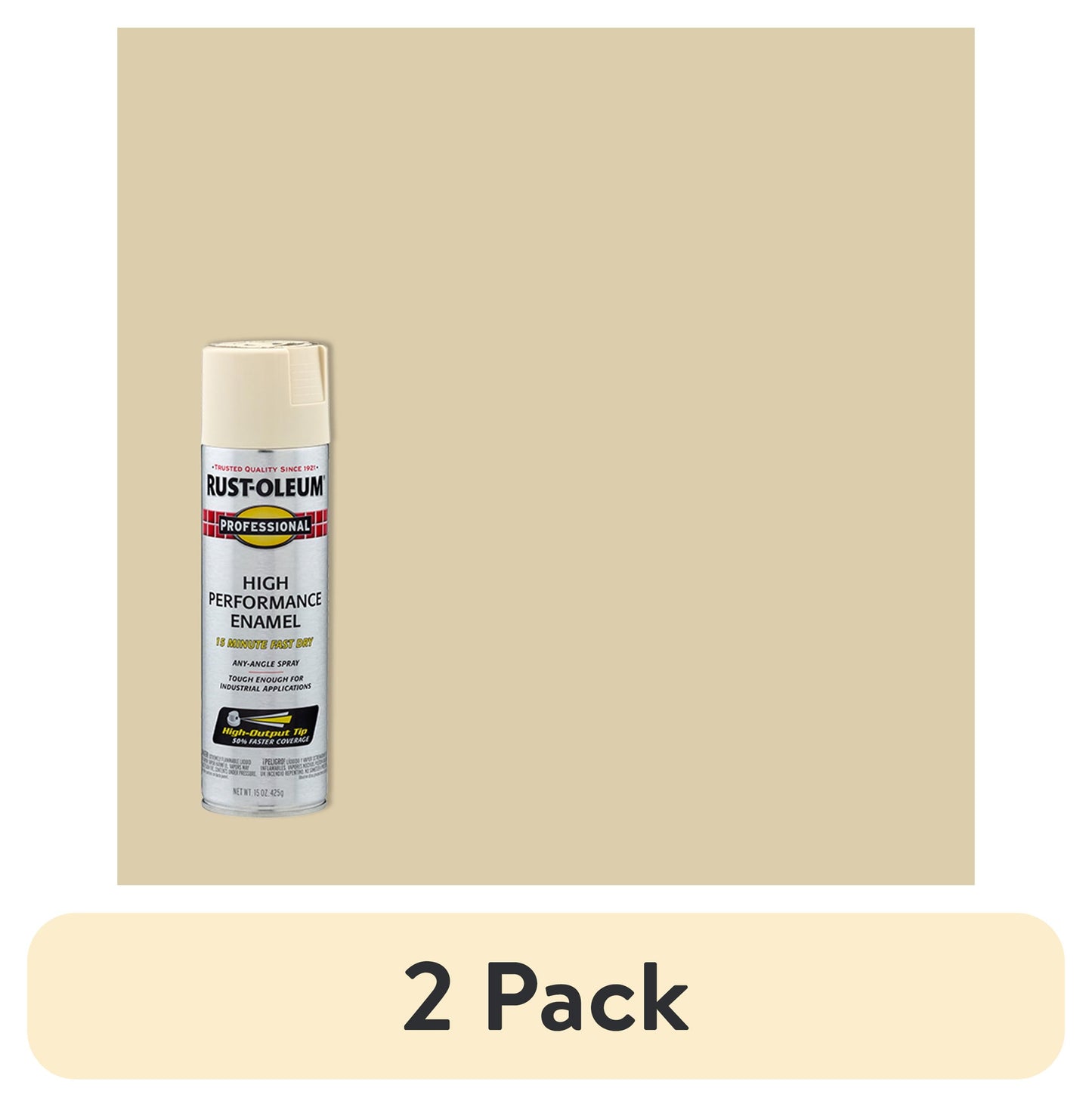 (12 pack) 6 Pack, Almond, Rust-Oleum Professional High Performance Gloss Enamel Spray Paint-7570838, 15 oz