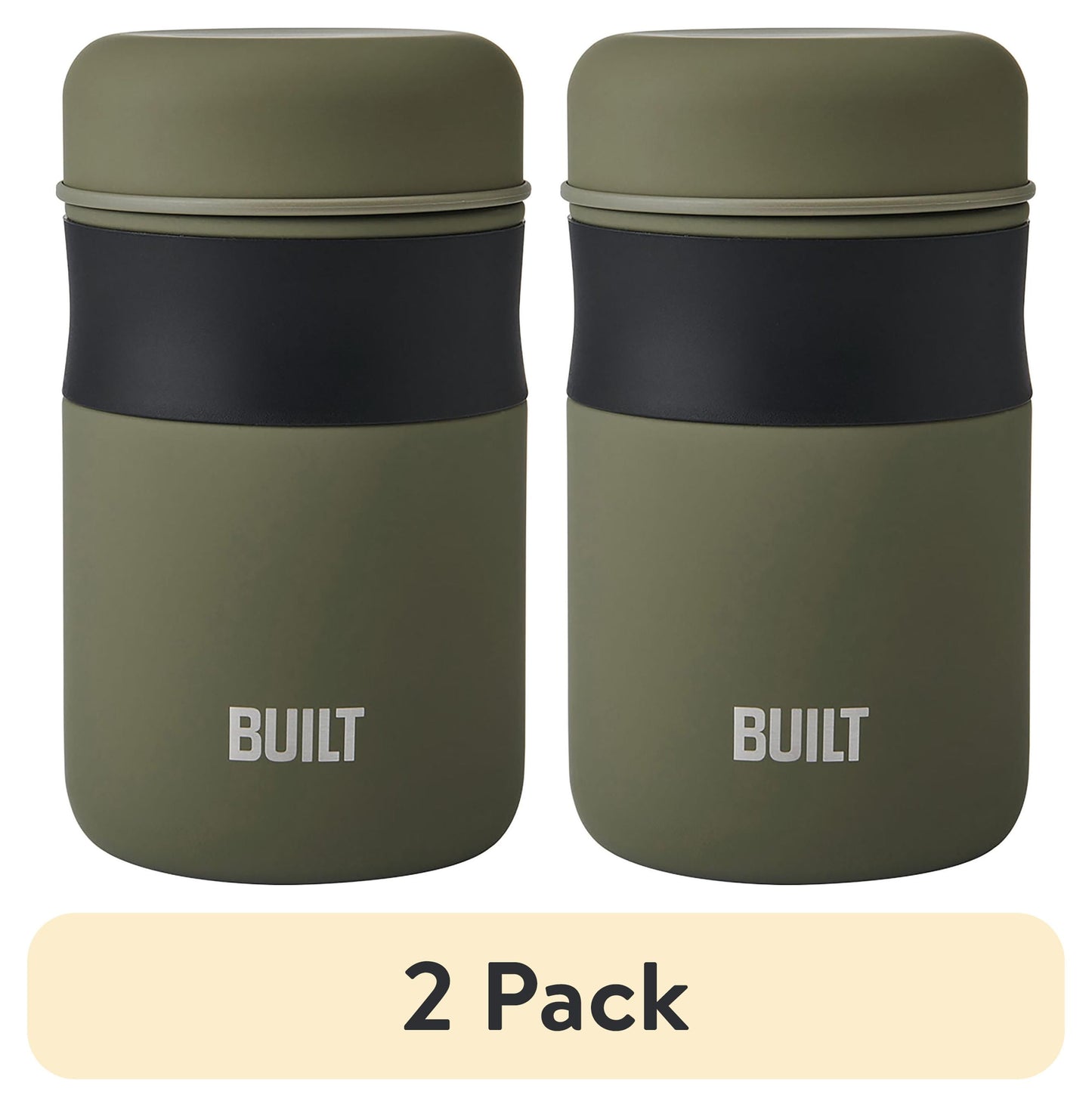 (2 pack) BUILT 16 oz Double-Wall Vacuum Insulated Food Jar, Sage Green