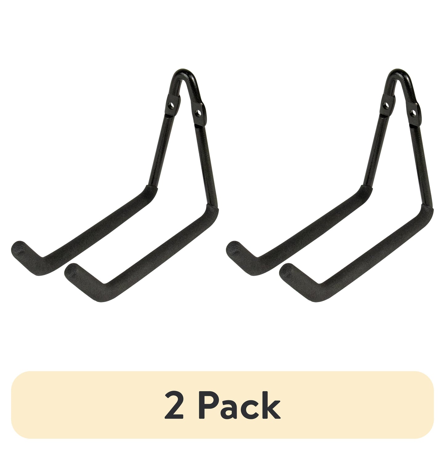(2 pack) Hyper Tough Screw Mounted Steel Utility V-Hook Hanger, Black Powder Coat Finish