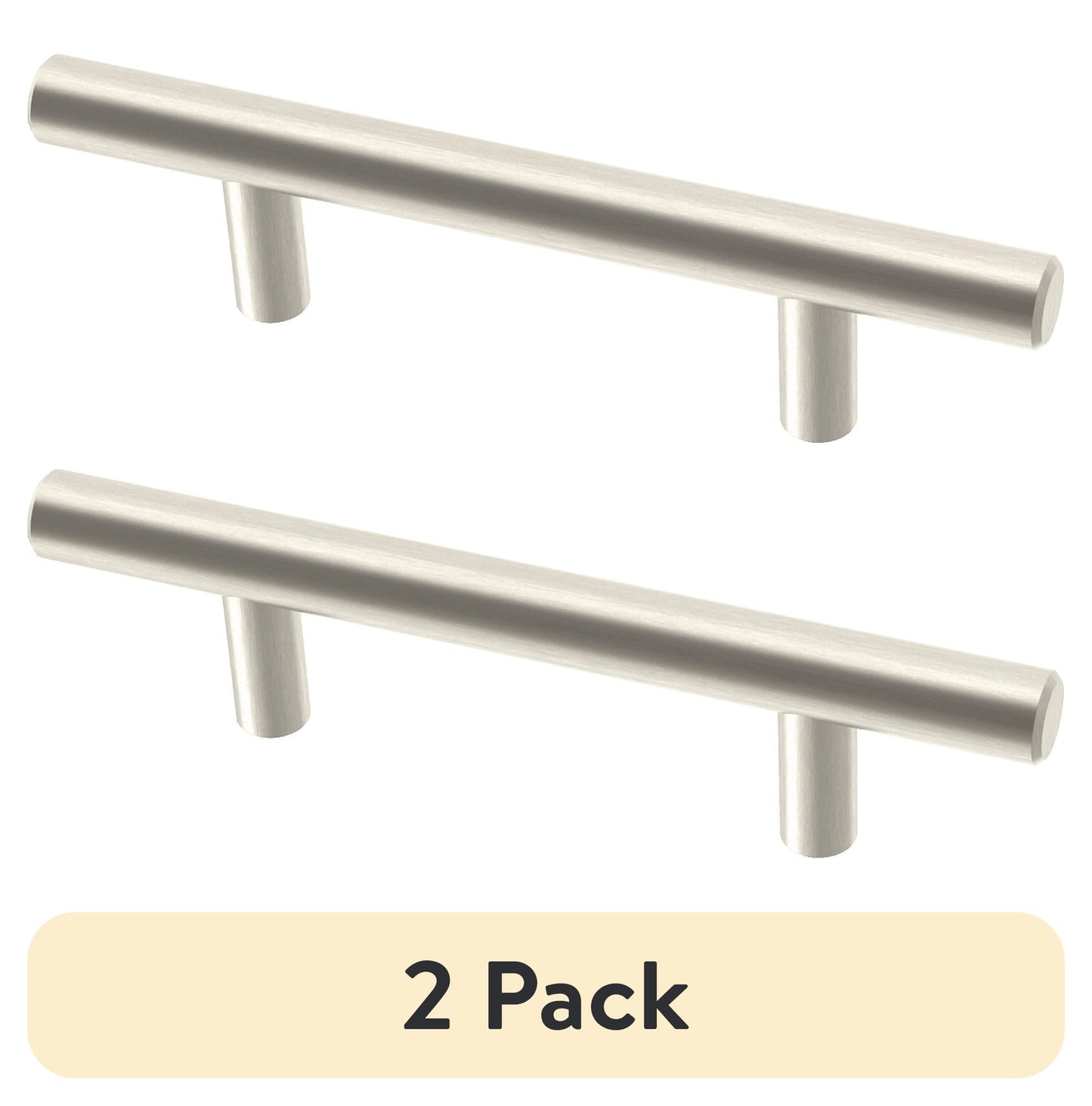 Mainstays Simple Round 3 in. (76 mm) Stainless Steel Cabinet Drawer Bar Pull (6-Pack)
