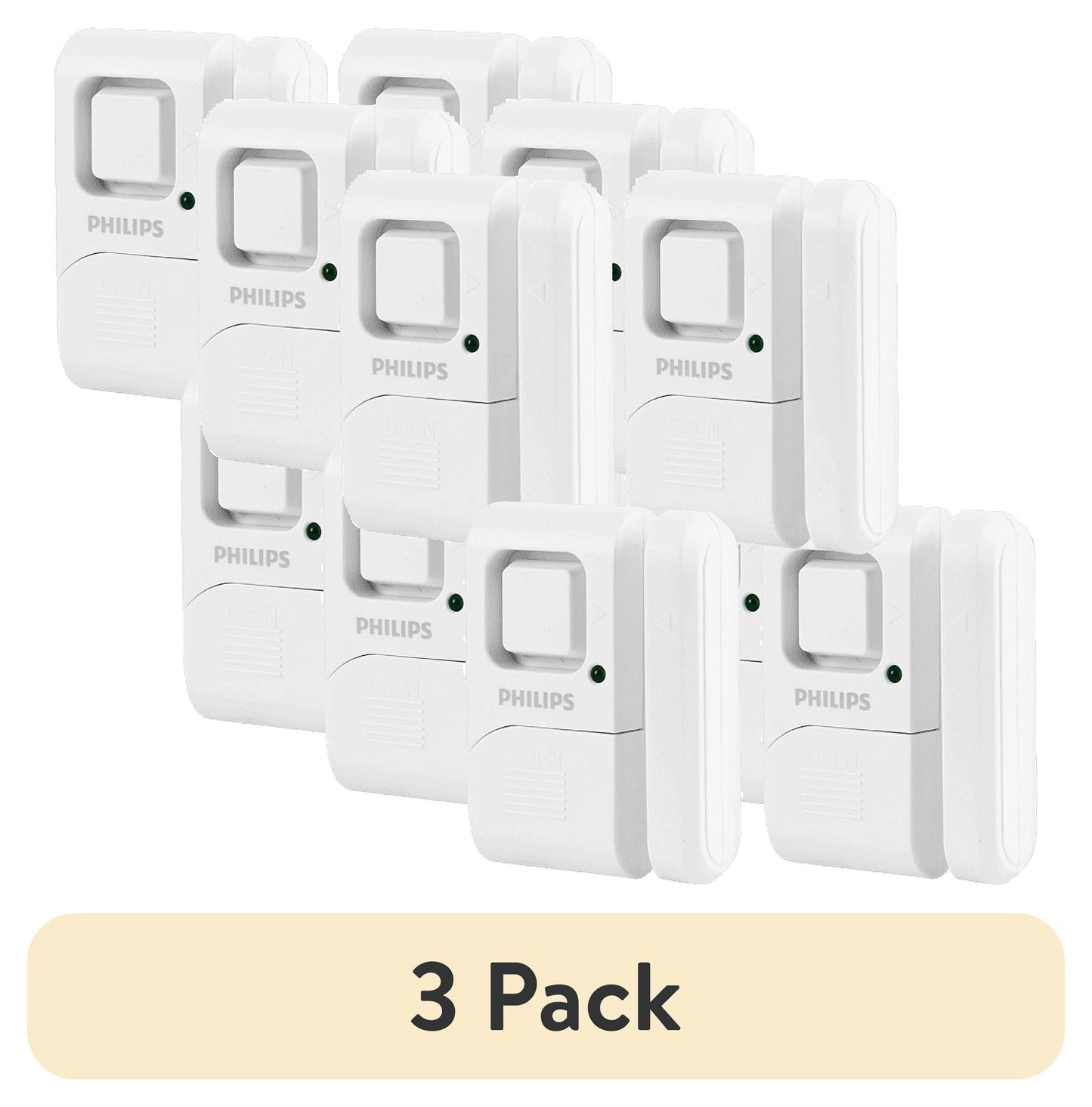 (3 pack) Philips Personal Security Window and Door Alarm, 4-Pack