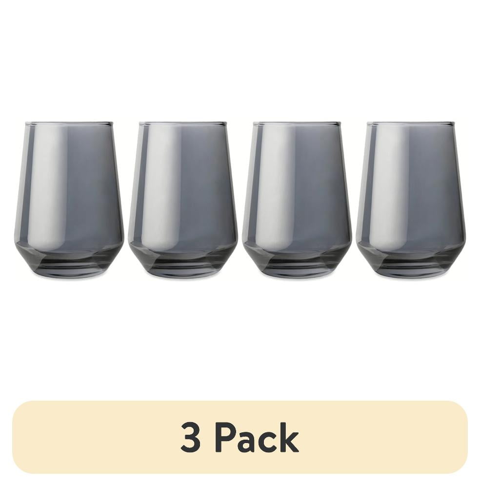 Thyme & Table Copas de Vino sin Tallo en Ãngulo Ahumado de 13.5 fl oz, Juego de 4