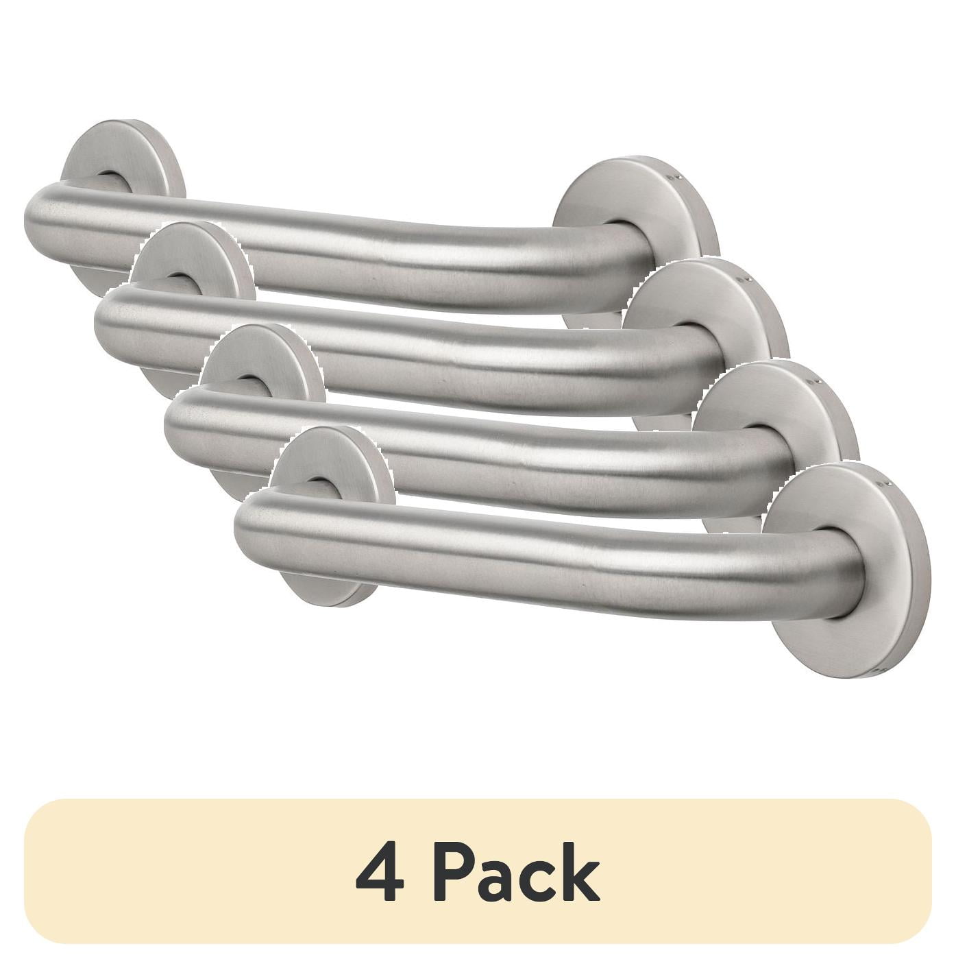 (4 pack) Mainstays 12 in. Grab Bar, 1.25 in., Concealed Screws, Stainless Steel Finish
