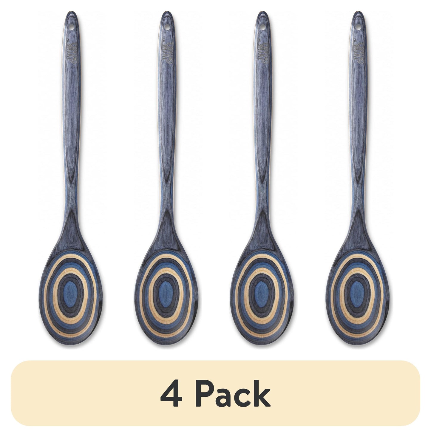 (4 pack) Thyme & Table Pakka Wood Spoon, Blue