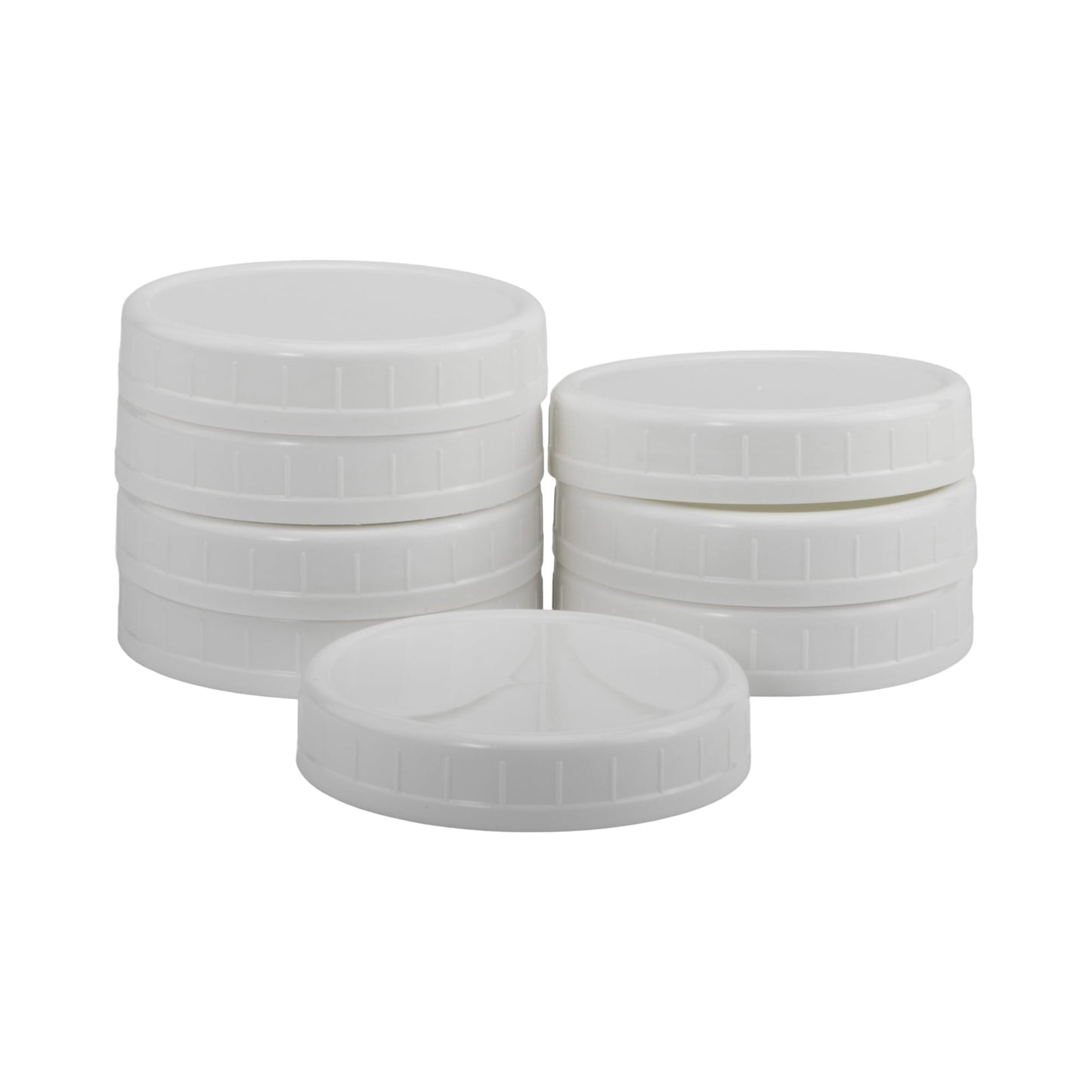 (3 pack) Mainstays Paquete de 8 Tapas de Plástico sin BPA para Frascos Mason de Boca Ancha, Blanco