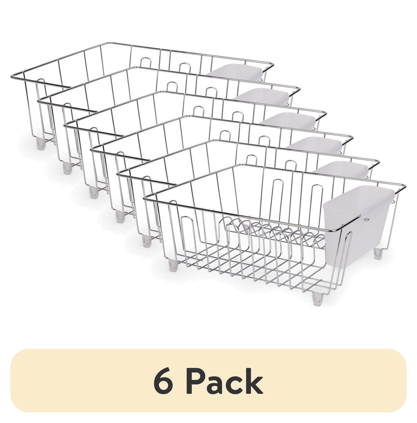 (6 pack) Mainstays Small Wire Dish Rack - Chrome - 14.17" W x 12.64" L x 5.67" H