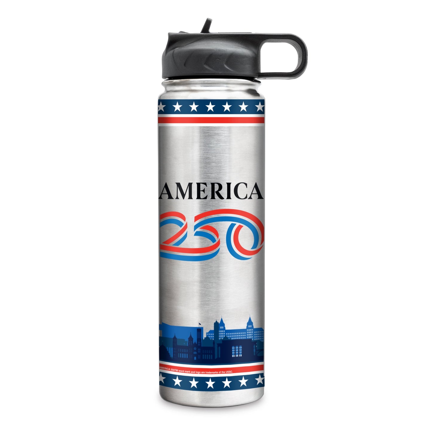 America's 250th Birthday 22-Oz Stainless Steel Water Bottle With Lid And Straw