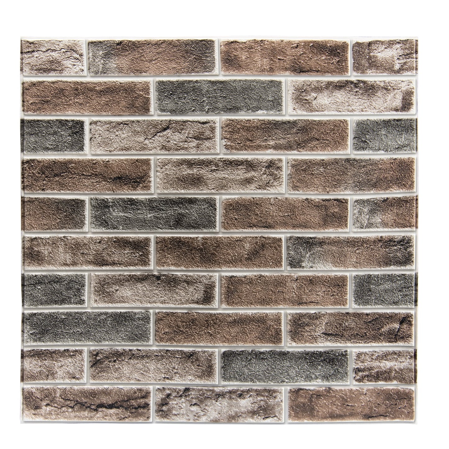 Art3d 20-pack 105 Sq.ft Faux Brick 3D Wall Panels Peel and Stick in Gray Brown, Self Adhesive Waterproof Foam Wallpaper