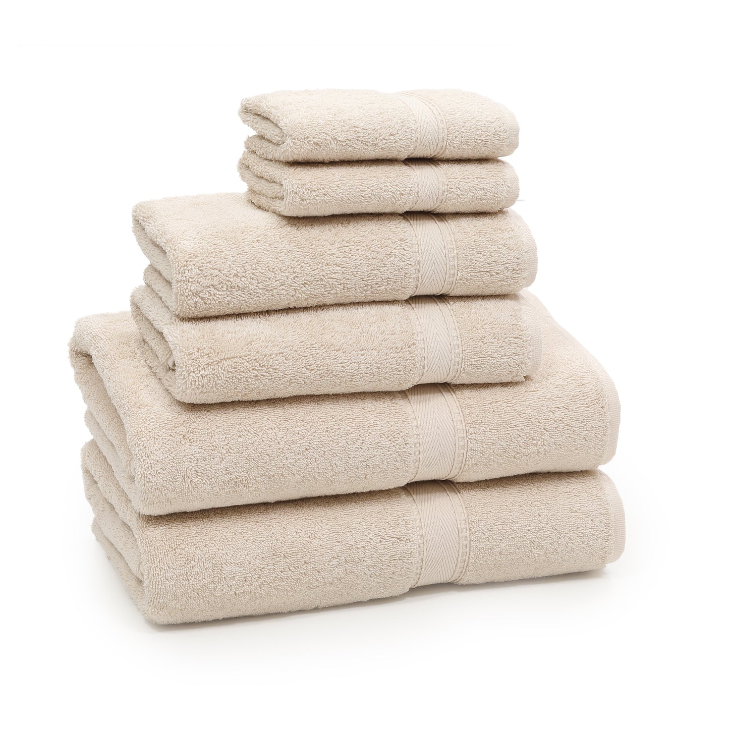 Authentic Hotel and Spa Turkish Cotton 6-piece Towel Set Beige