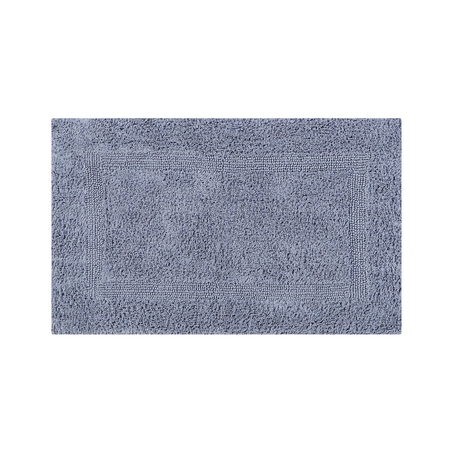 Better Trends 21" x 34" Premium Bathroom Rug Mat, 100% Cotton, Extra Soft Tufted Door Mat, Water Absorbent & Reversible Bath Mat (Silver) Lux Collection