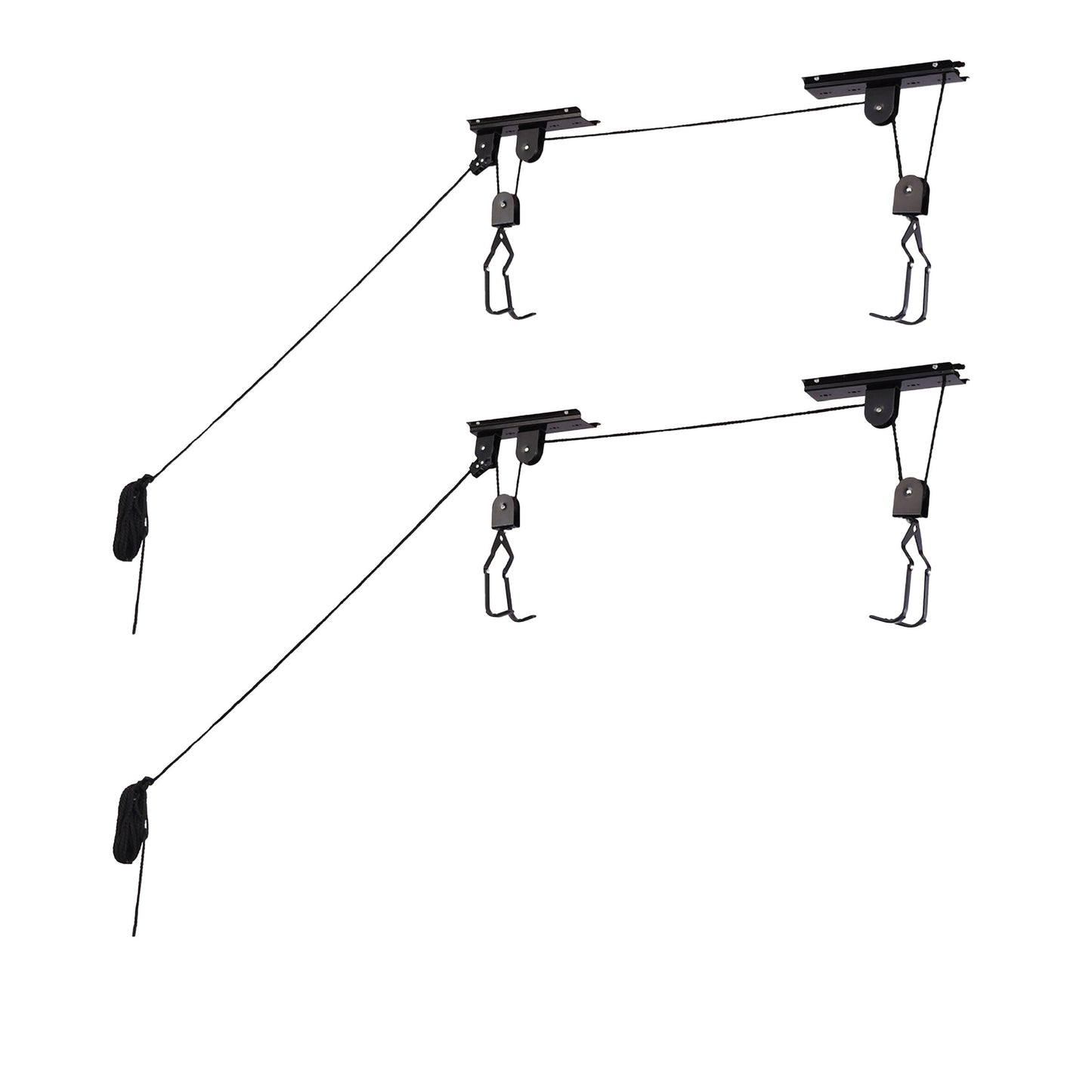 Bike Hoists – Overhead Pulley System with 100 lb Capacity for Bicycles or Ladders – Secure Garage Ceiling Storage by RAD Cycle (Set of 2)