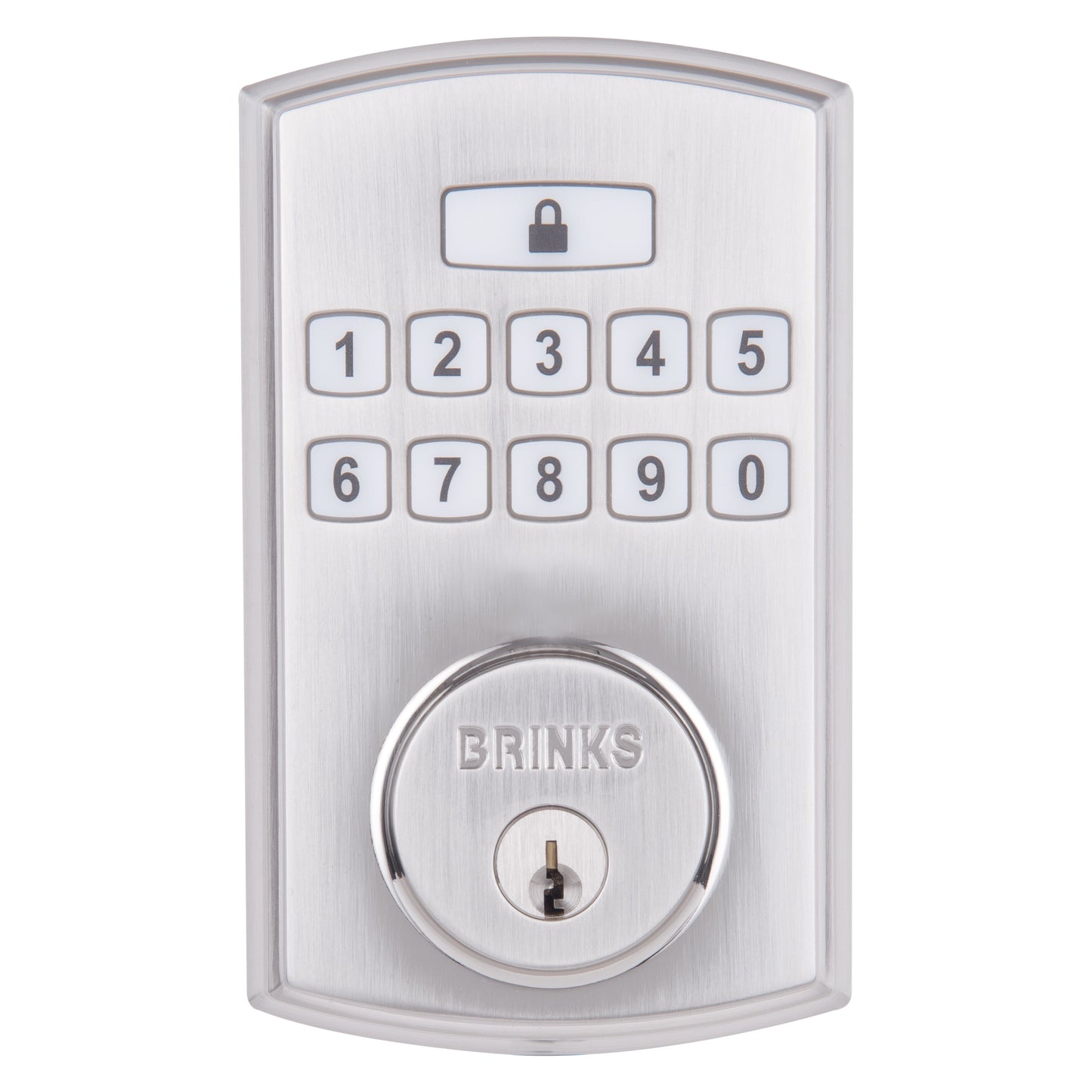 Brinks Electronic Keypad Single Cylinder Deadbolt Lock with Pro-Guard, Matte Black Finish