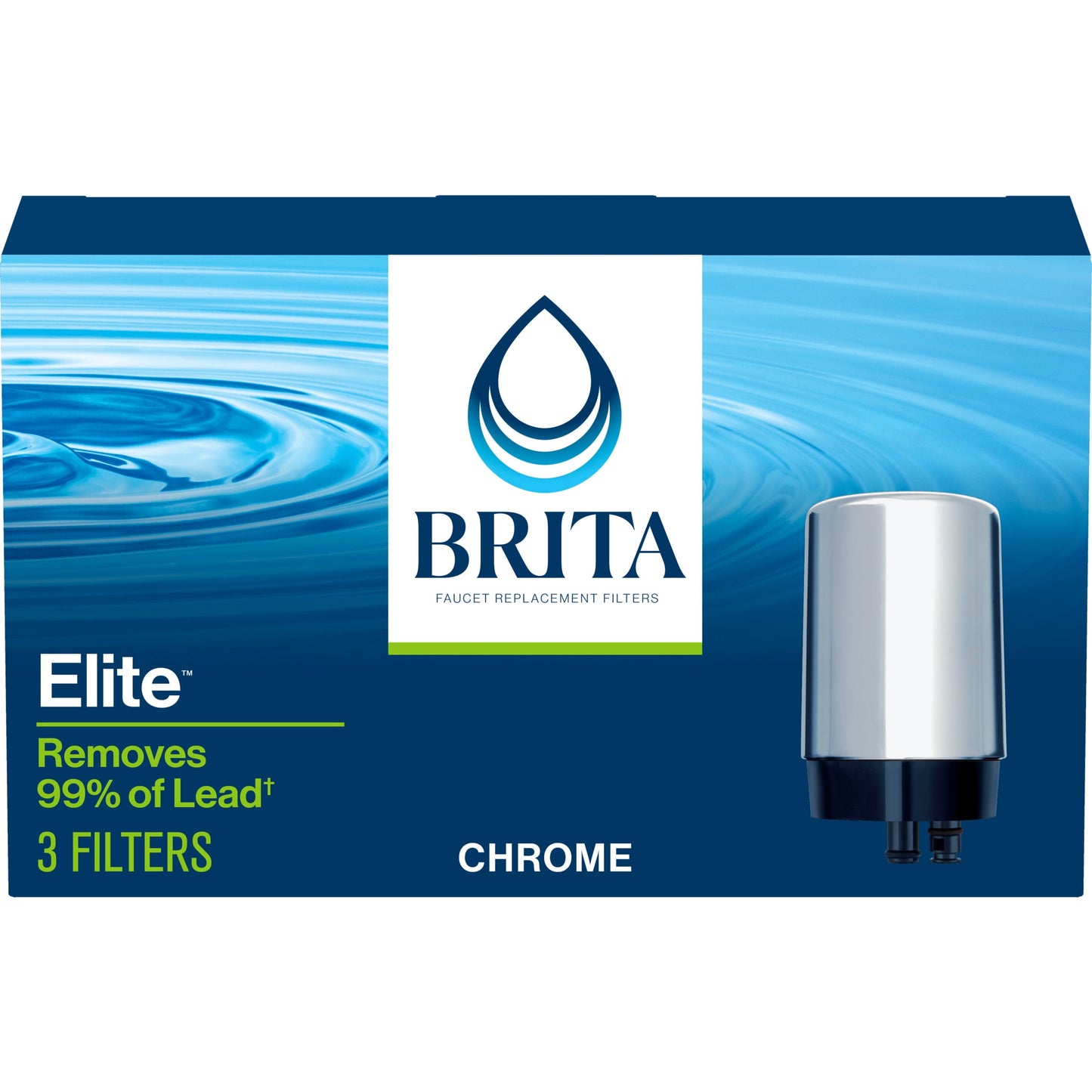 Brita Filtro de Reemplazo para Sistema de Montaje en Grifo, Reduce el Plomo, Hecho sin BPA, Cromo, Paquete de 3
