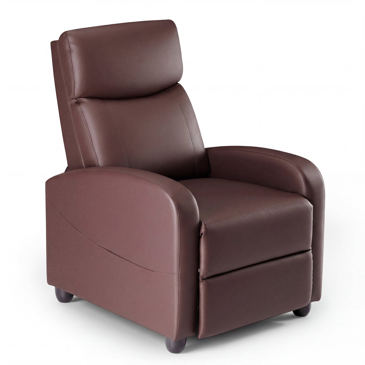 CONCETTA Vibration Massage Recliner Chair, 160° Reclining Small Sofa for Living Room & Home Theater, 275lbs Capacity, Relaxing Comfort, Brown