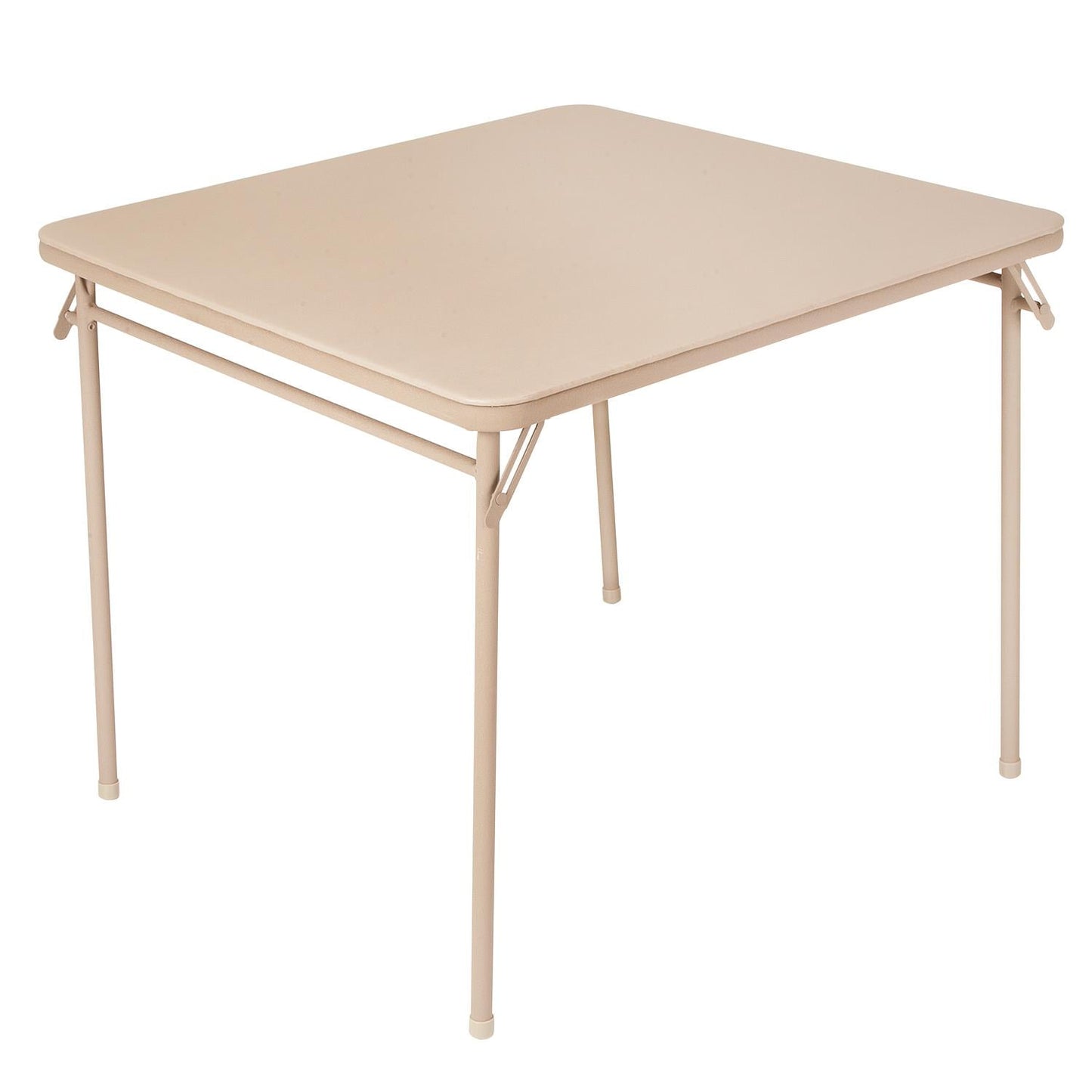 COSCO Mesa Plegable Cuadrada de Vinilo de 34", Lino Antiguo, Fácil de Limpiar, Portátil, Ideal para Cenar, Hacer Manualidades, Juegos y Tareas Todos los DÃas, Almacenamiento Compacto