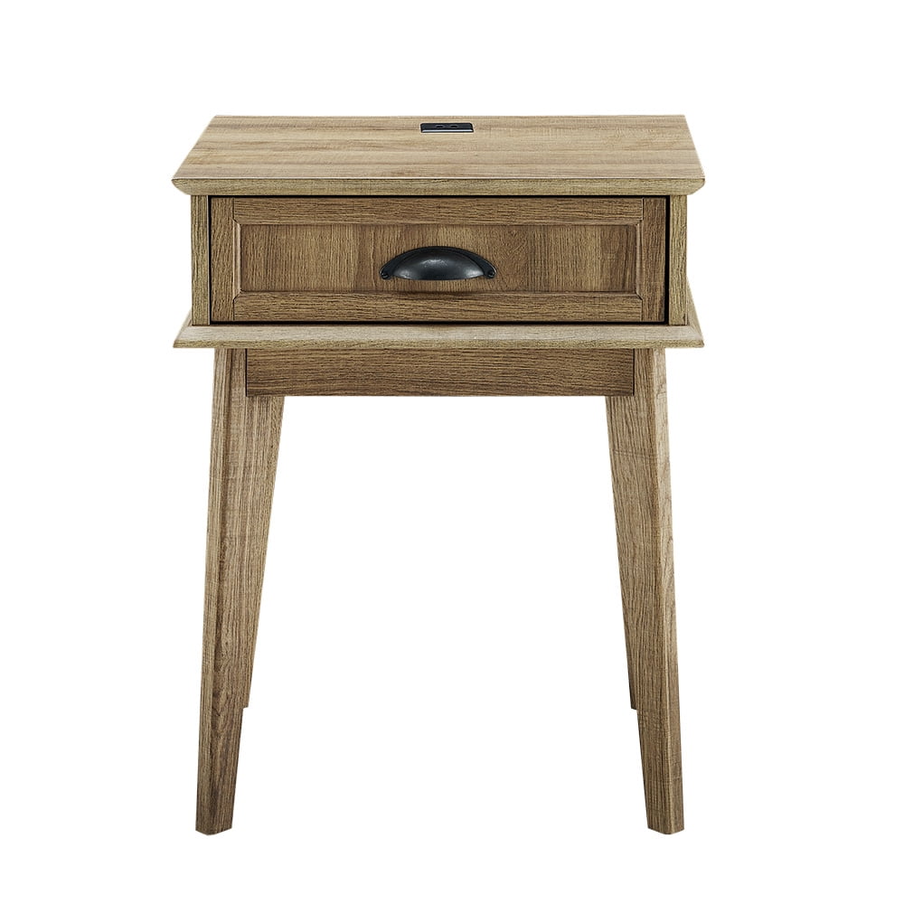Caffoz End Side Table with Fully Extended Storage Drawer,Golden Oak