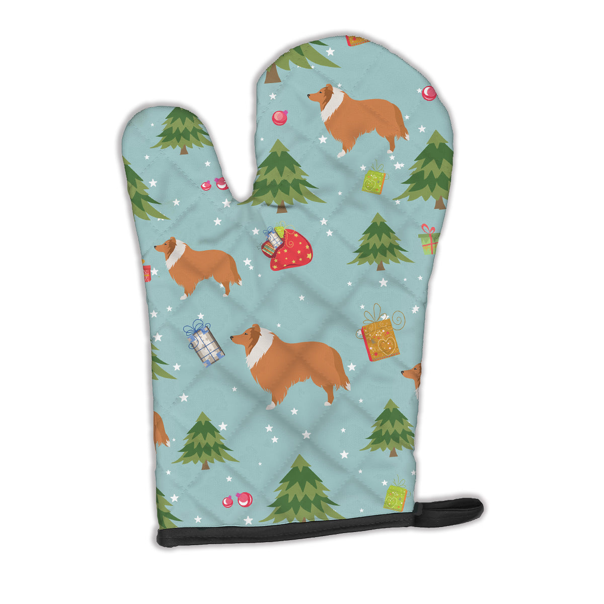 Christmas Collie Oven Mitt