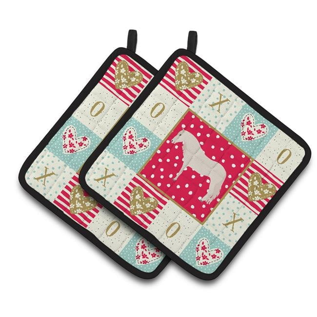 Carolines Treasures CK5332PTHD Paso Fino Horse Love Pair of Pot Holders, 7.5HX7.5W, multicolor