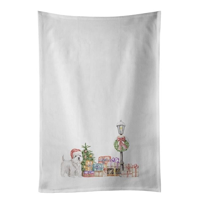Juego de 2 Paños de Cocina Blancos Standing de West Highland, 19 x 28 Pulgadas