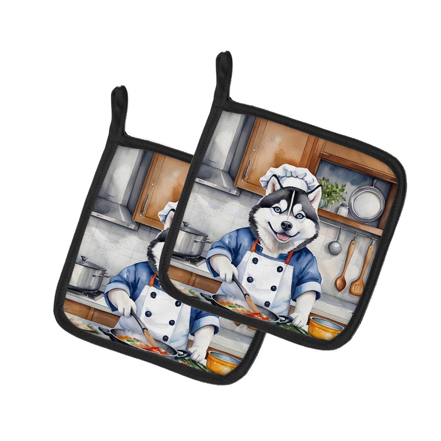 Carolines Treasures DAC6328PTHD 7.5 x 7.5 in. Unisex Siberian Husky The Chef Pair of Pot Holder