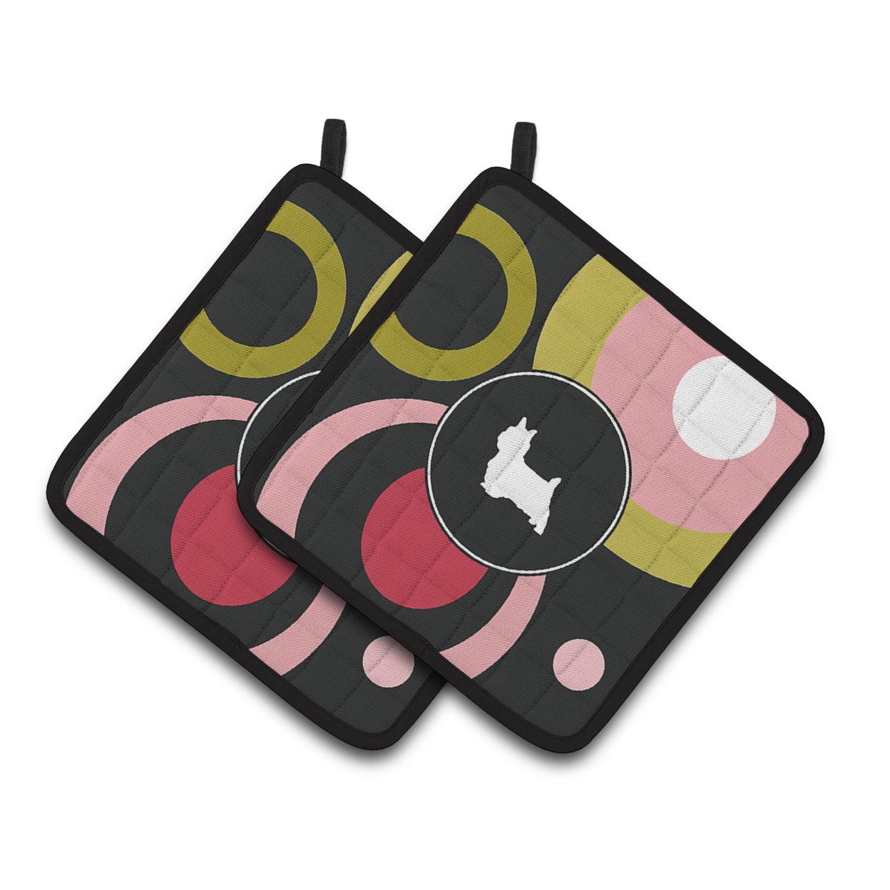 Carolines Treasures KJ1056PTHD Silky Terrier Pair of Pot Holders , 7.5HX7.5W, multicolor