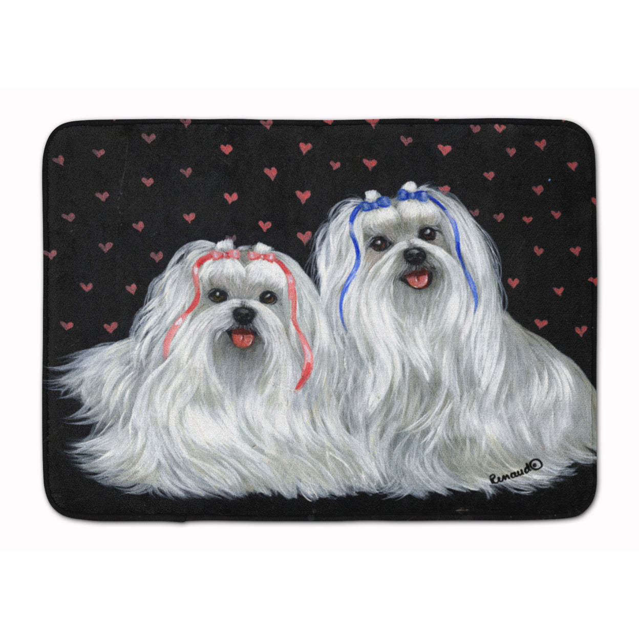 Carolines Treasures PPP3263RUG Maltese Sweethearts Bath Mat Machine Washable Anti-fatigue Memory Foam Kitchen Rug 19 X