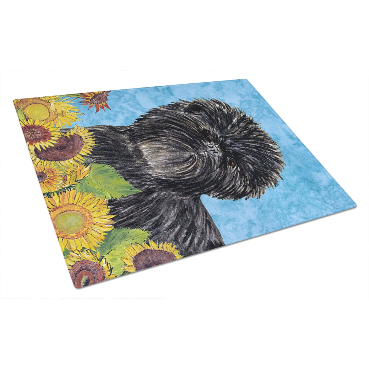 Carolines Treasures SS4144LCB Affenpinscher in Summer Flowers Glass Cutting Board Large, 12H x 16W, multicolor