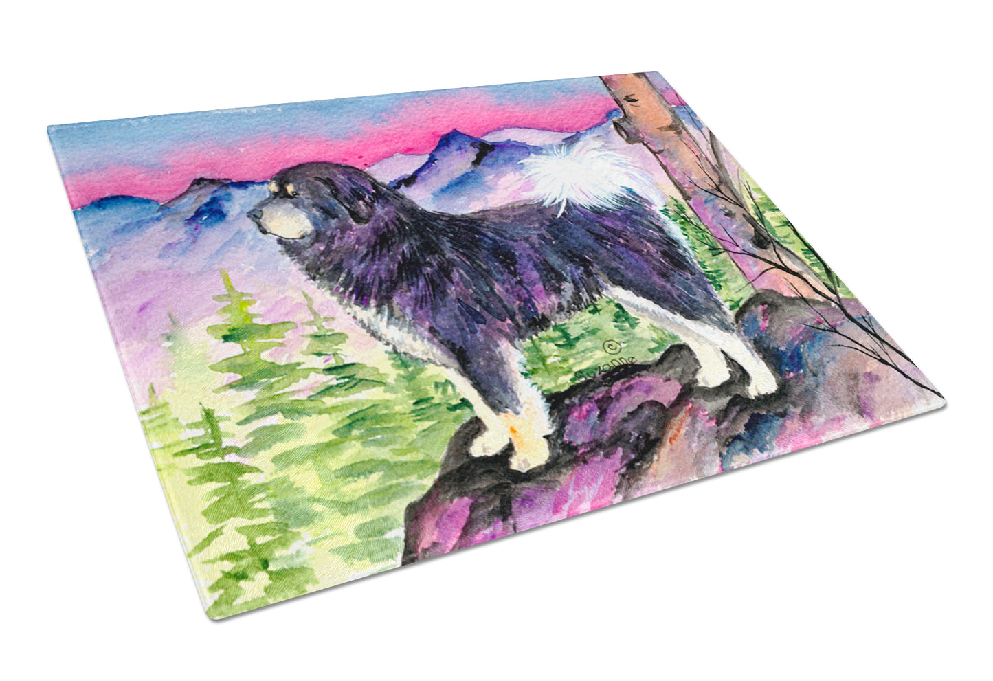 Carolines Treasures SS8528LCB Tibetan Mastiff Glass Cutting Board Large, 12H x 16W, multicolor