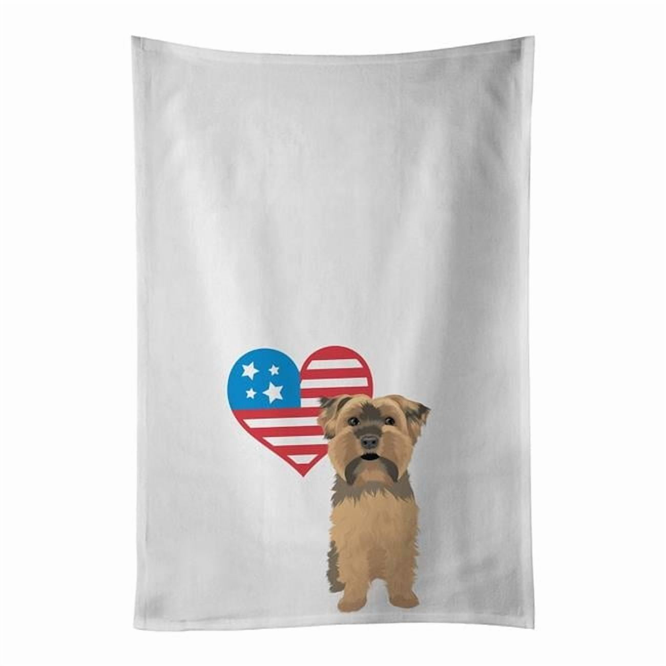 Yorkie Chocolate #1 Patriotic Juego de 2 Toallas de Cocina Blancas de 19 x 28 Pulgadas