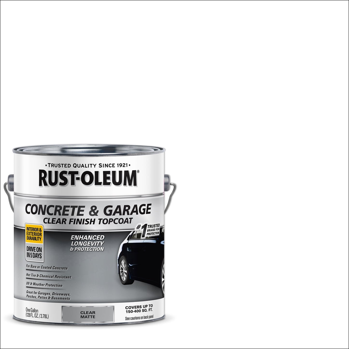 Transparente, Rust-Oleum Pintura y Primer Mate para Concreto y Piso de Garaje - Galón, 1 Paquete