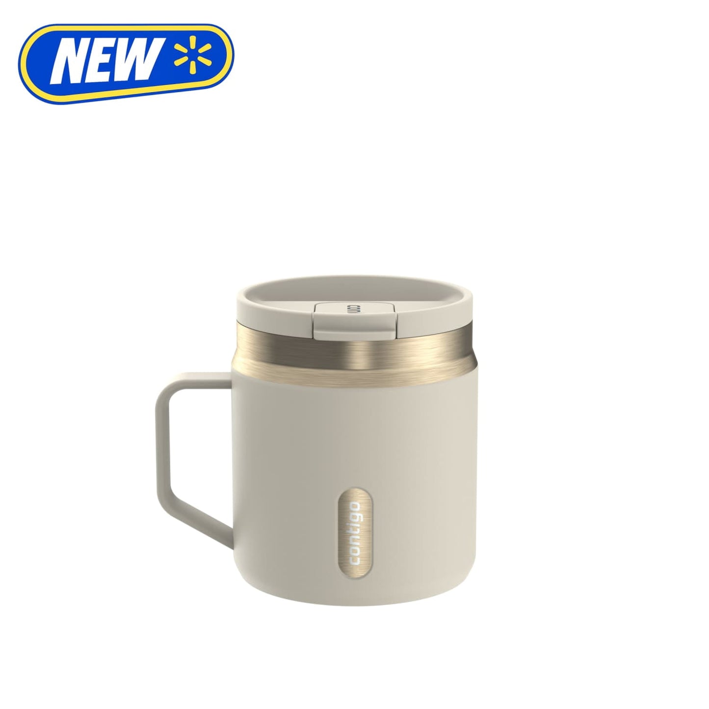 Contigo 14 oz SnapSeal Leak-Proof Stainless Steel Coffee Mug – Keeps Drinks Hot, Office & Home Friendly, Easy-Sip Lid, Cream/Champagne