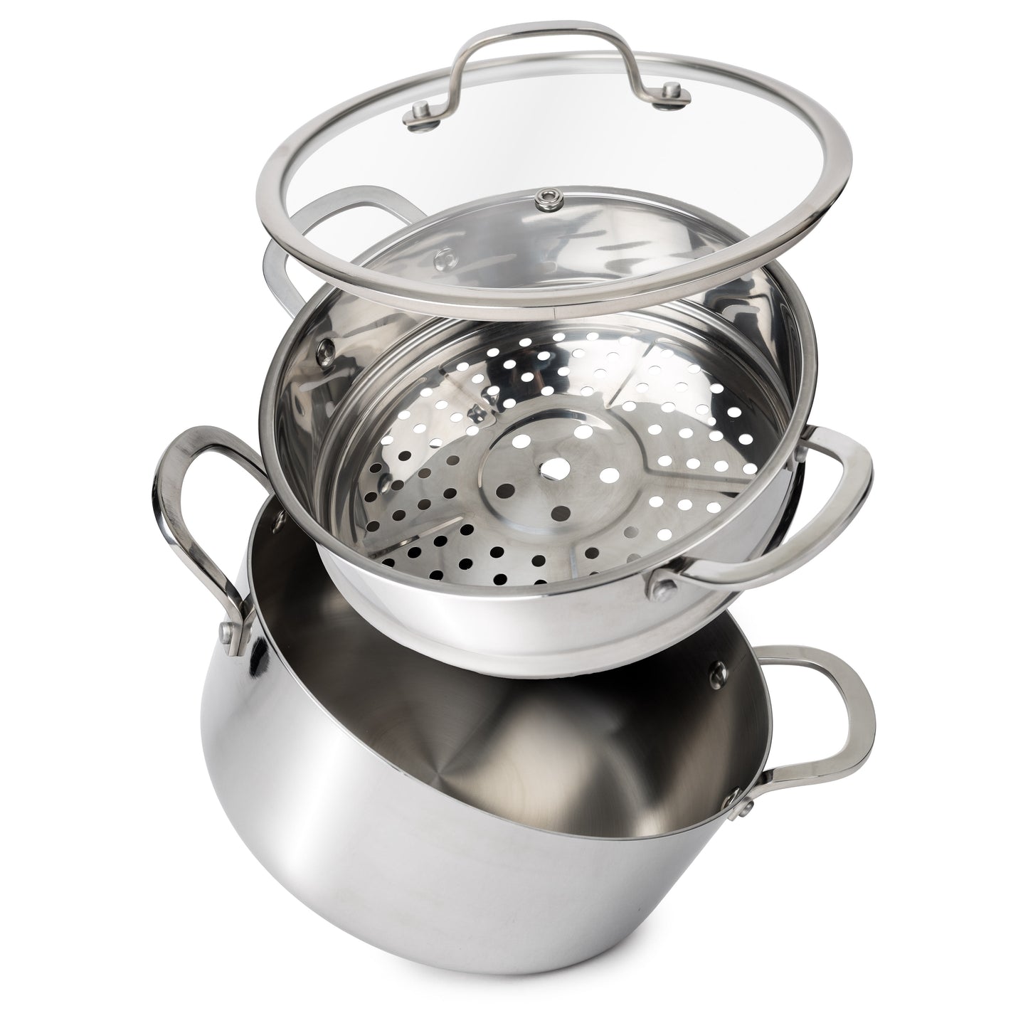 CoreClad 12-Quart Tri-Ply Stainless Steel Stock Pot, Induction Ready