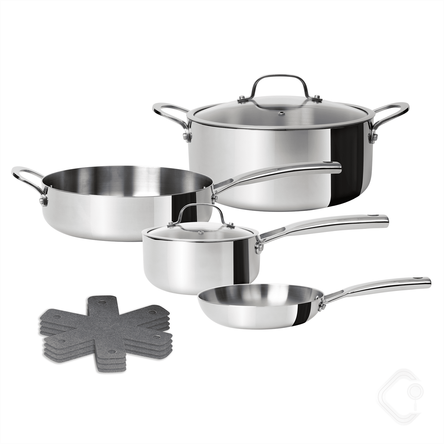 CoreClad 10-Piece Tri-Ply Stainless Steel Cookware Set with Induction Compatibility
