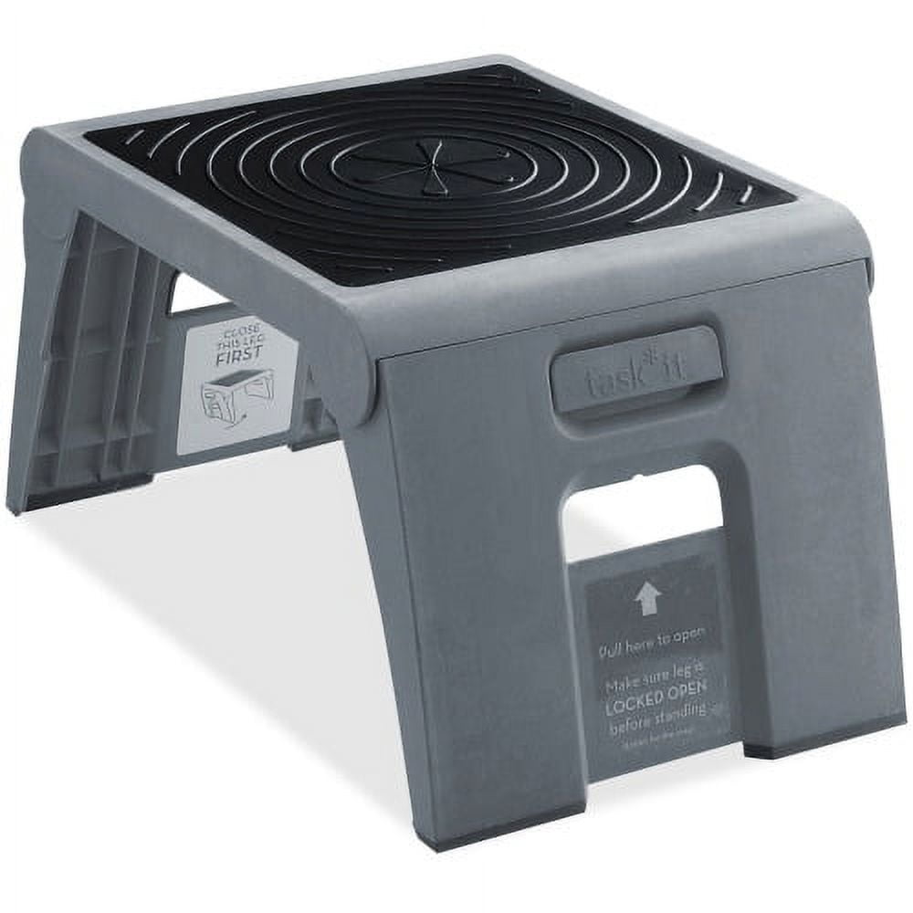 Cramer Folding Step Stool, 300lb Cap, 14w x 11 1/4d x 9 3/4h, Slate