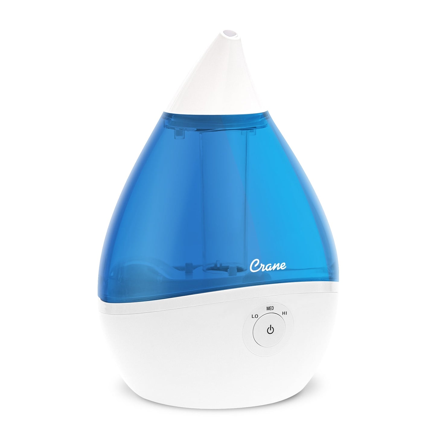 Crane Humidificador de Niebla FrÃa Ultrasónico con Gotas 0,5 Galones, Tiempo de Funcionamiento de 15 Horas, Bandeja de Vapor Opcional, Cobertura de 250 Pies Cuadrados, Transparente/blanco