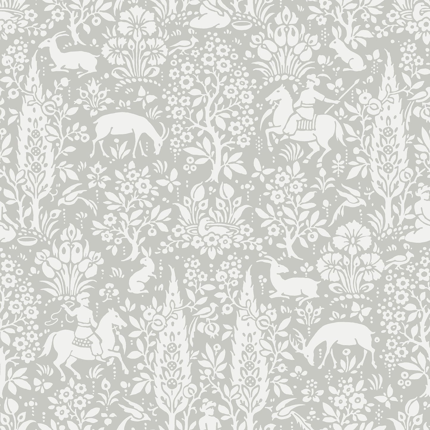 Crown Sherwood Light Grey Woodland Unpasted Paper Wallpaper, 20.5-in by 33-ft, 56.4 sq. ft.