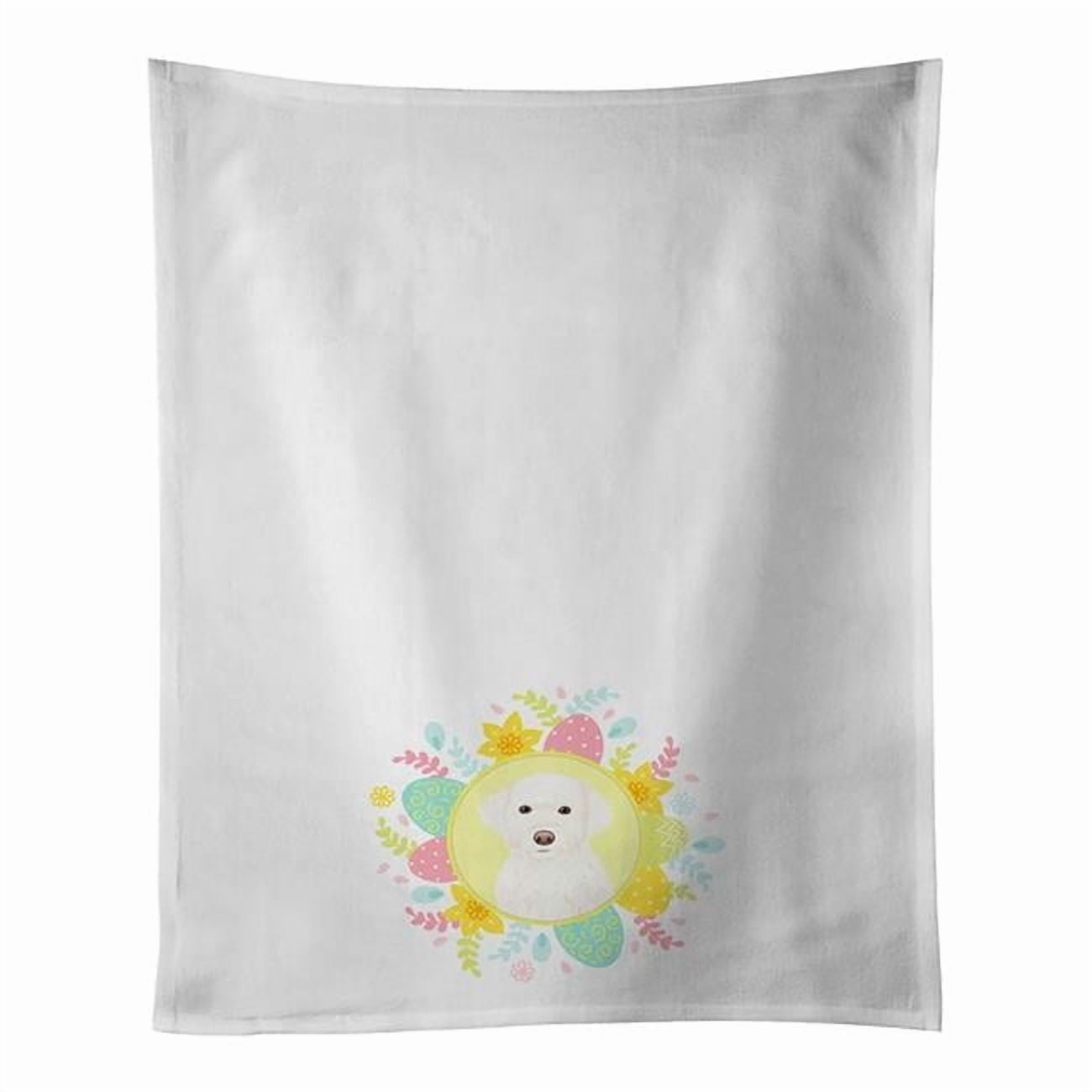 Doodle Cream #2 Easter White Kitchen Towel Set of 2 19 in x 28 in
