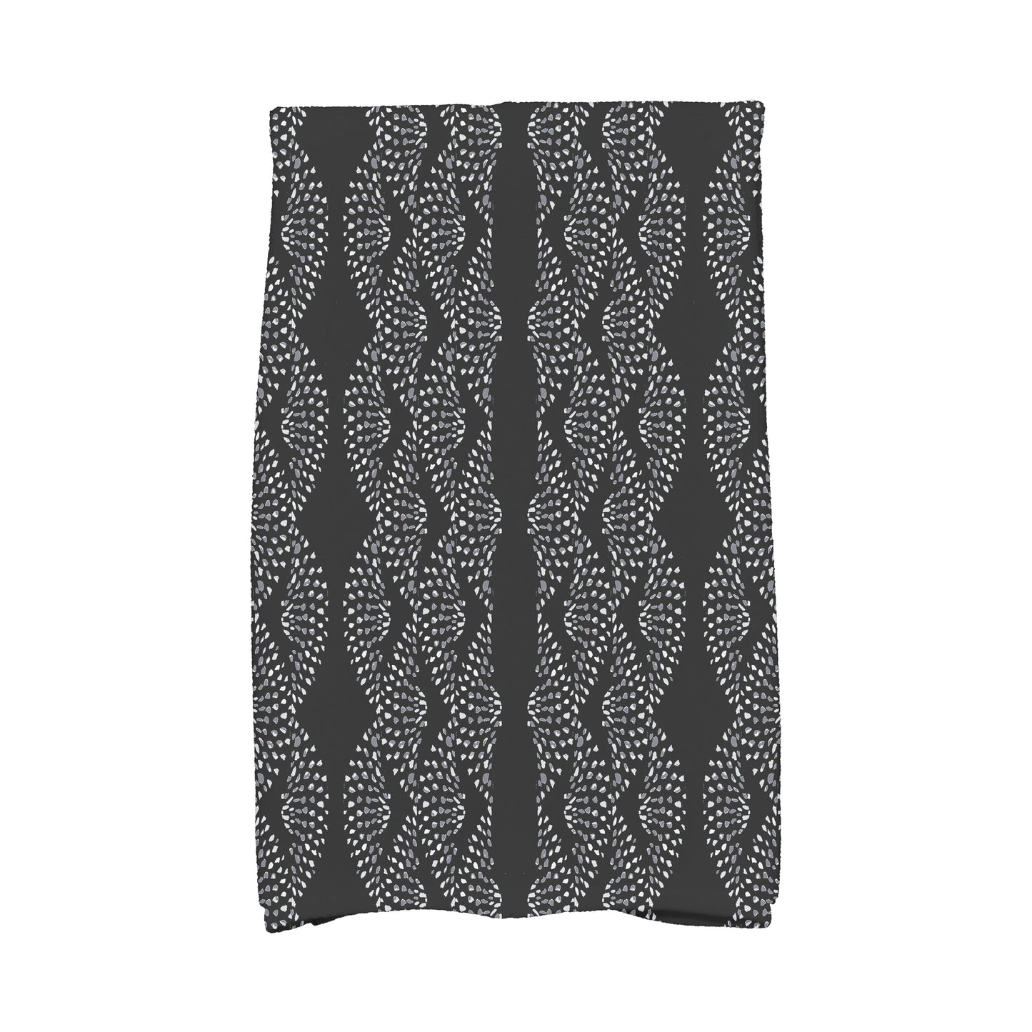 Dotted Décor 16 x 25 Inch Black Stripe Print Kitchen Towel