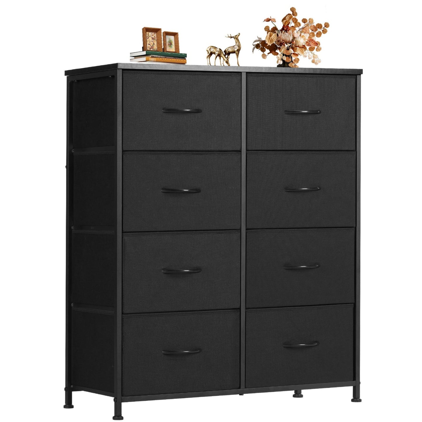 CONCETTA 8-Drawer Fabric Dresser Storage Chest for Bedroom, Closet, Entryway, Storage Furniture for Adults, Black