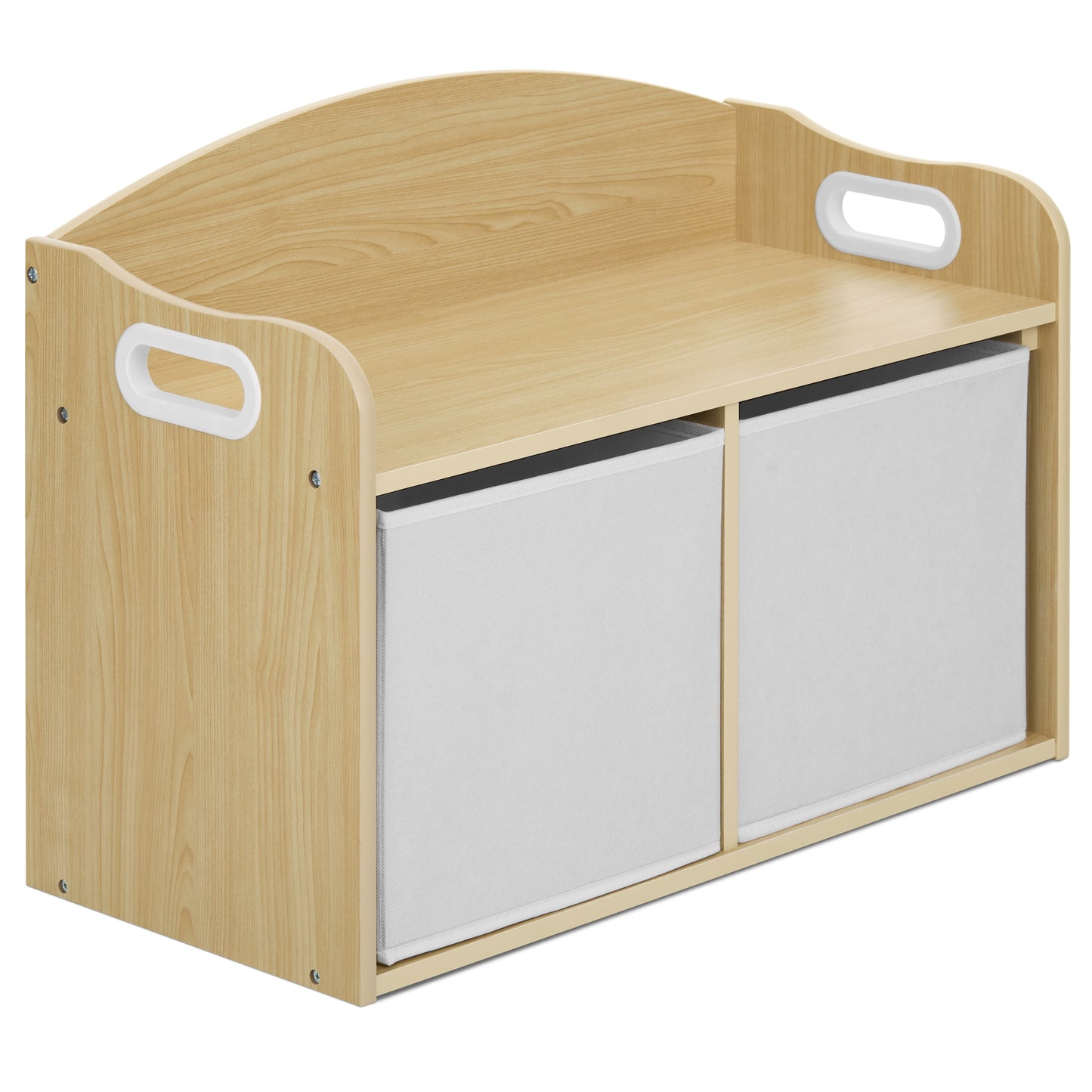 Evolur Playthings Storage Bench, Natural White