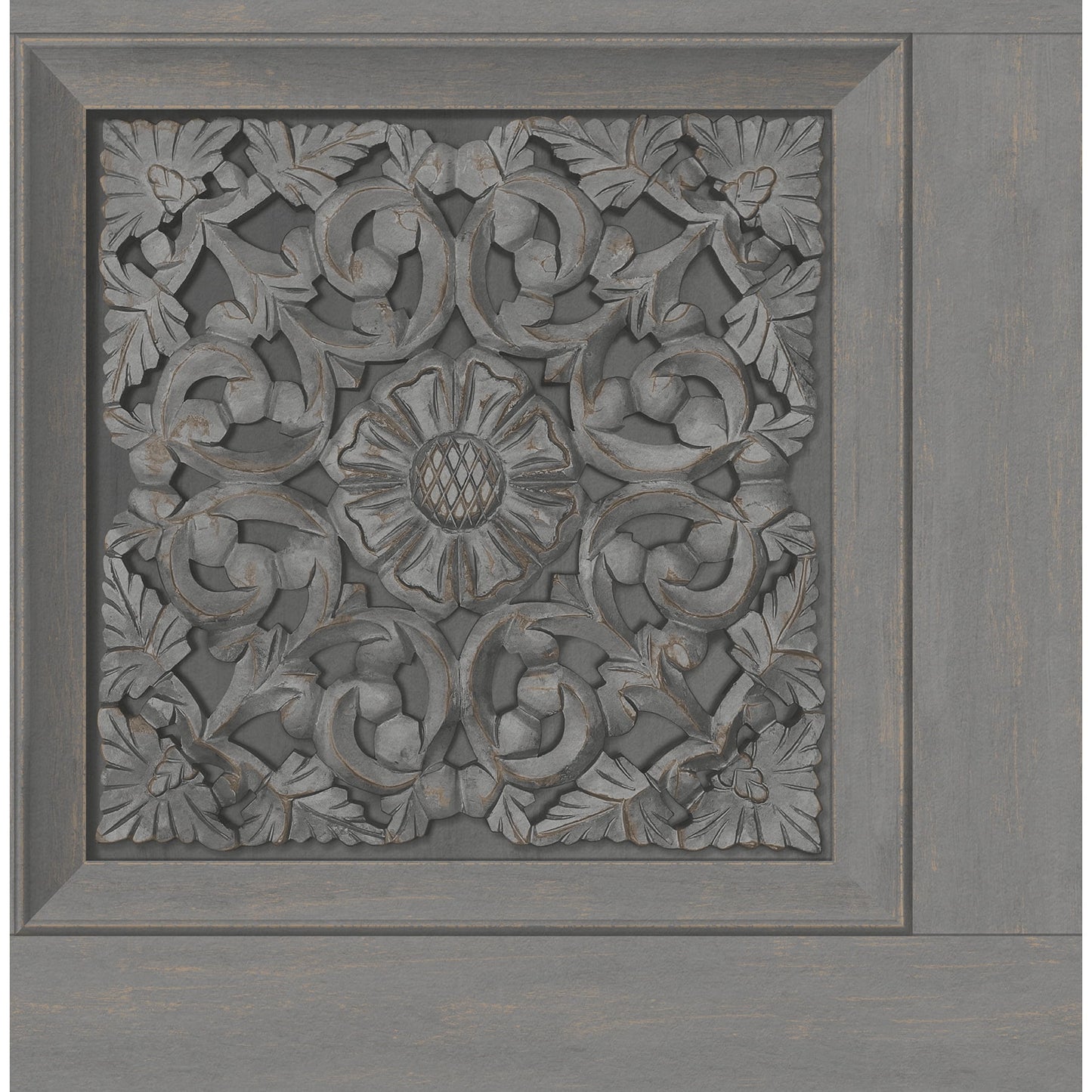 Fine Decor Albie Dark Grey Carved Panel Wallpaper, 20.5-in by 33-ft