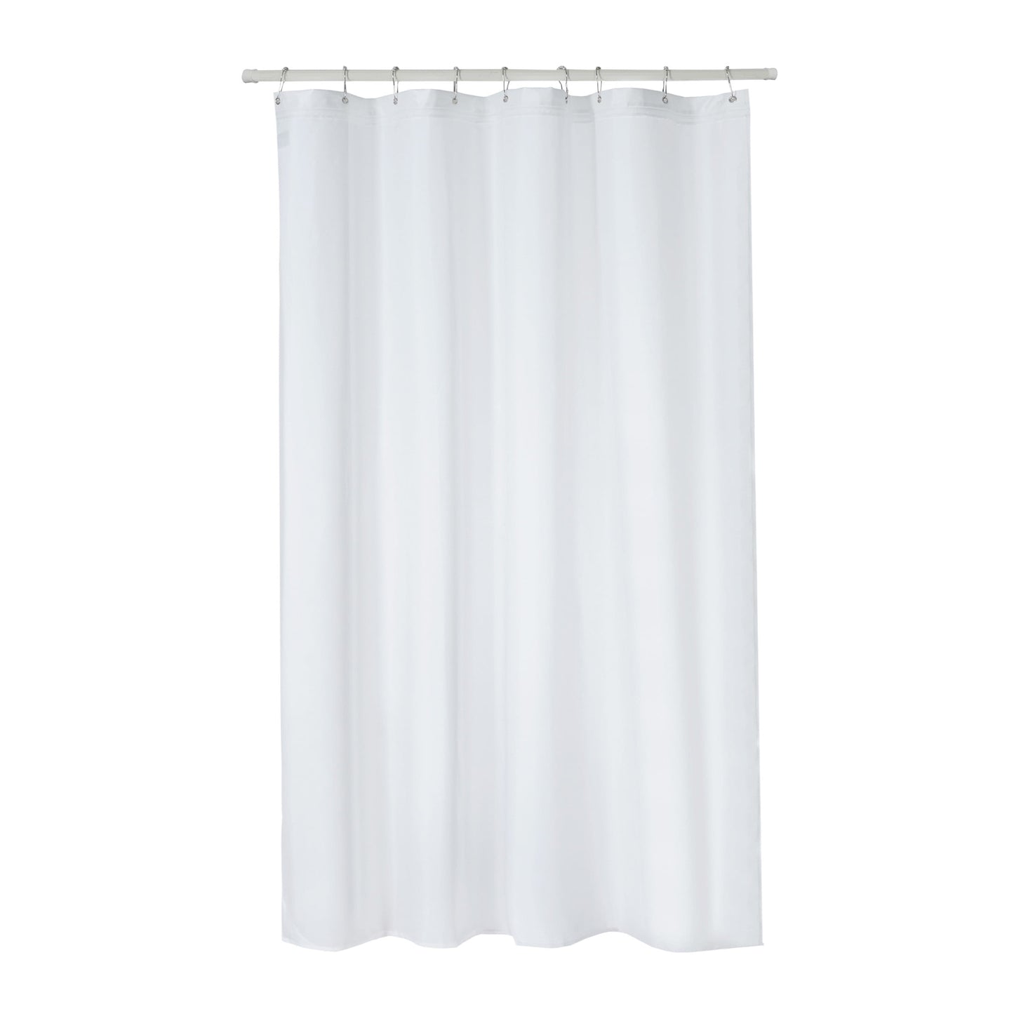 Fresh Ideas Quick On/Off Re-usable Shower Curtain Liner, White, 72x72