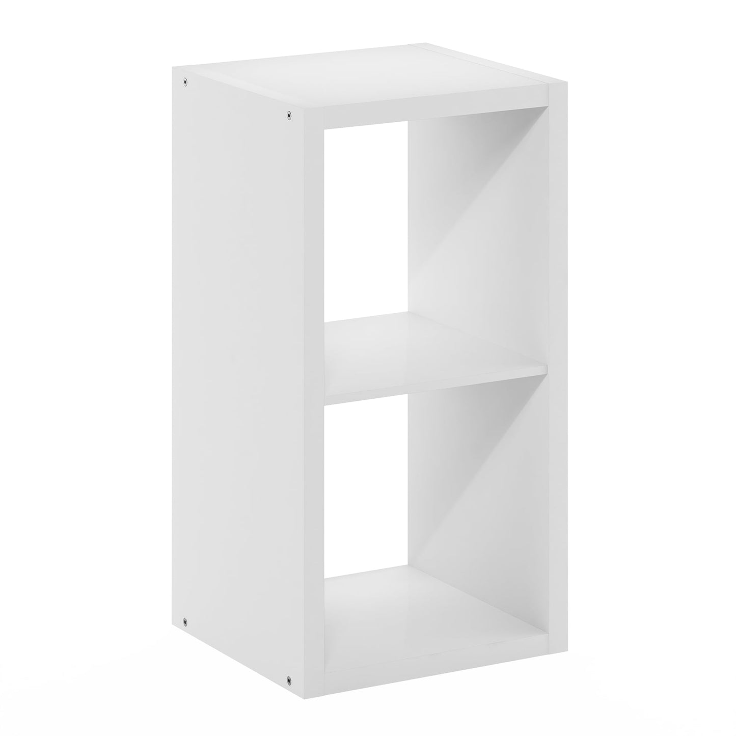 Furinno EstanterÃa de CubÃculo, Librero de 2 Cubos, Marco Extra Grueso Reversible Horizontal y Verticalmente con Respaldo Abierto, 14.6 x 16 x 30, para Sala de Estar, Dormitorio, Oficina en Casa, Blanco