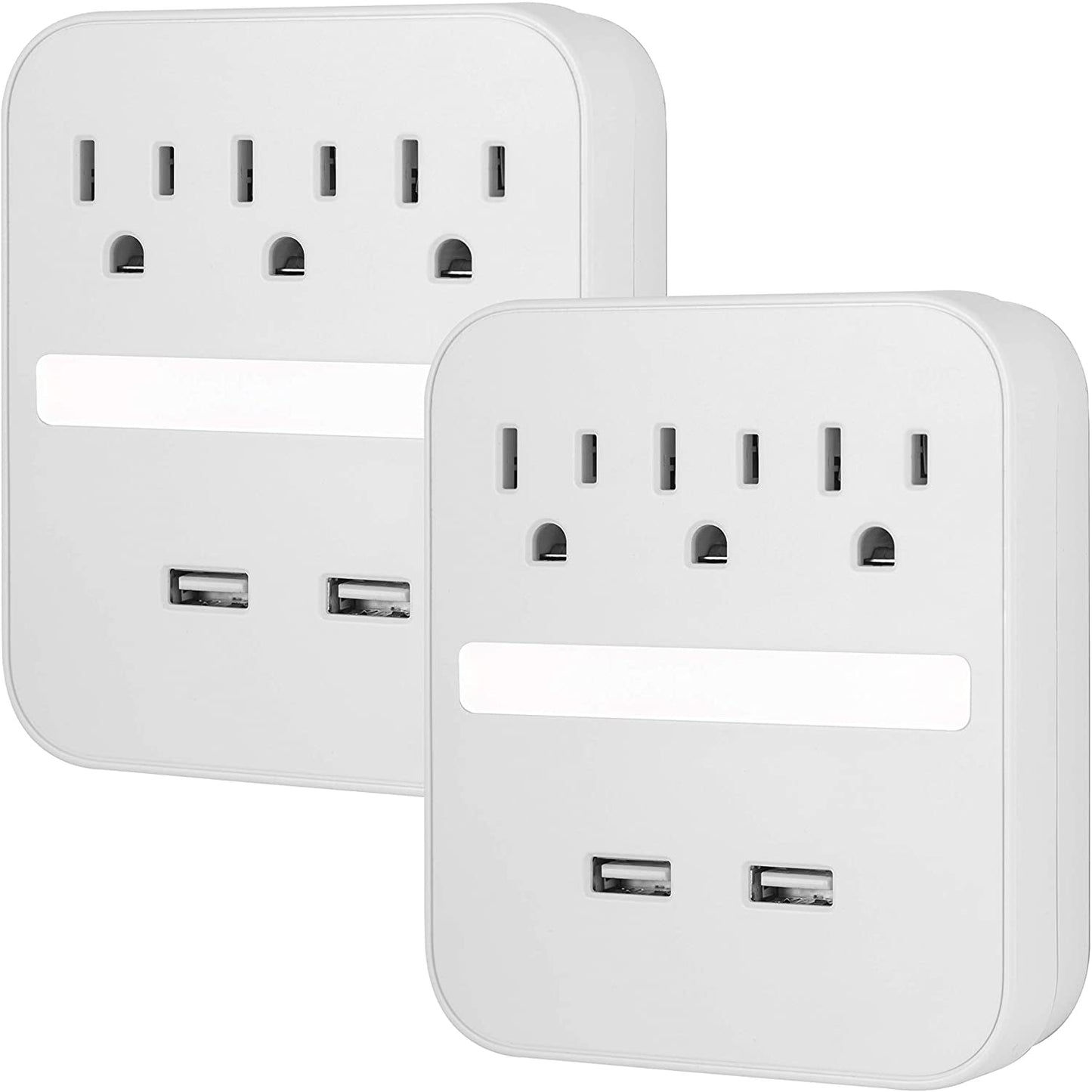 GE Pro USB-Charging Surge Protector Tap with Light, White, 2pk – 50049