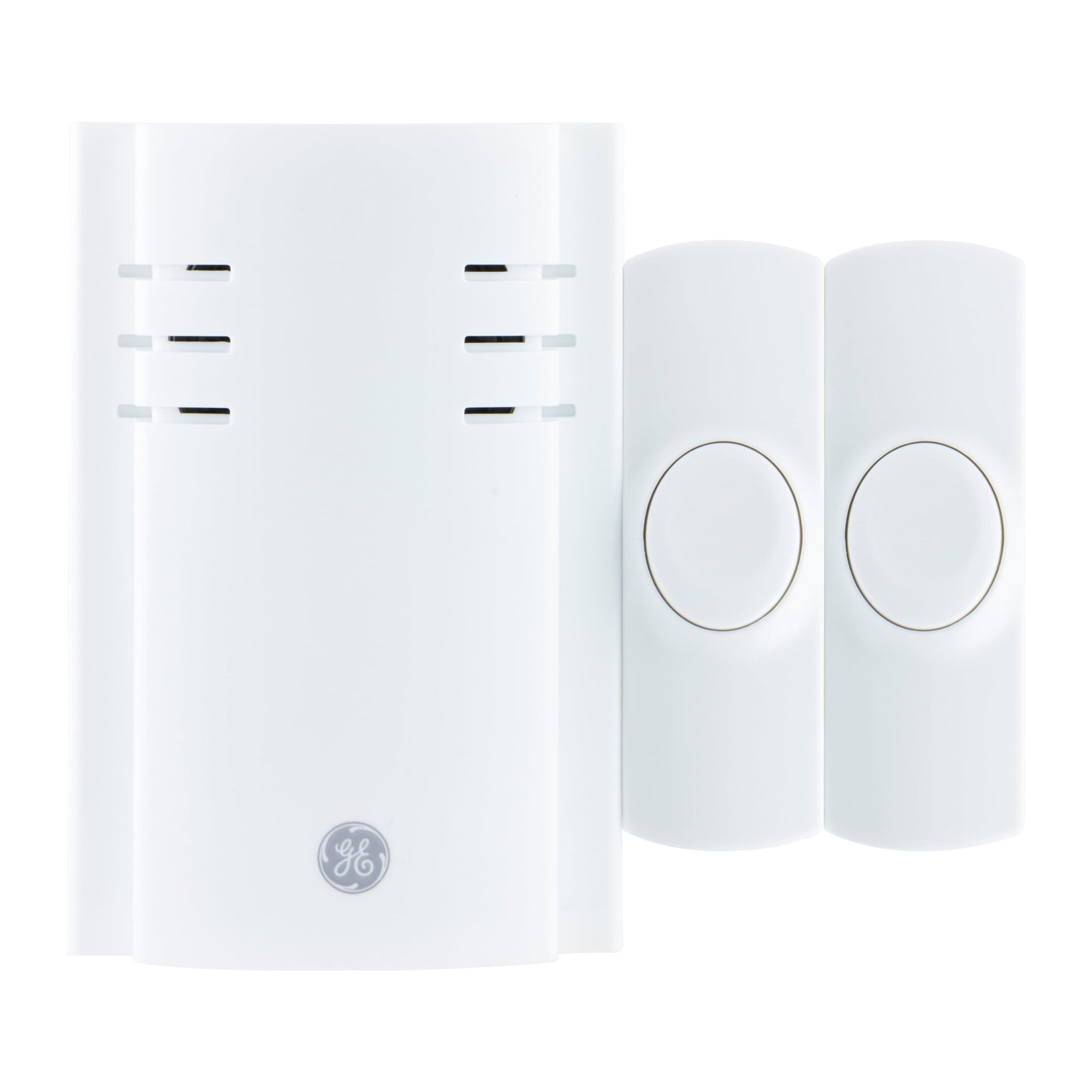 GE Kit de Timbre Inalámbrico, Receptor Enchufable, 2 Botones, Blanco, 19300,
