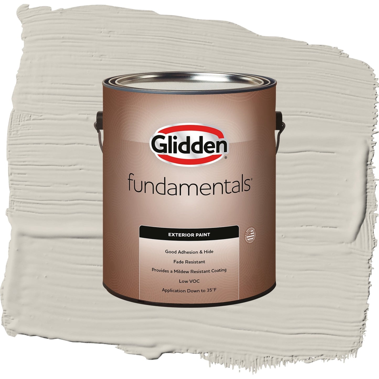 Glidden Fundamentals Whiskers / Gray, Semi-Gloss Exterior Paint, 1 Gallon