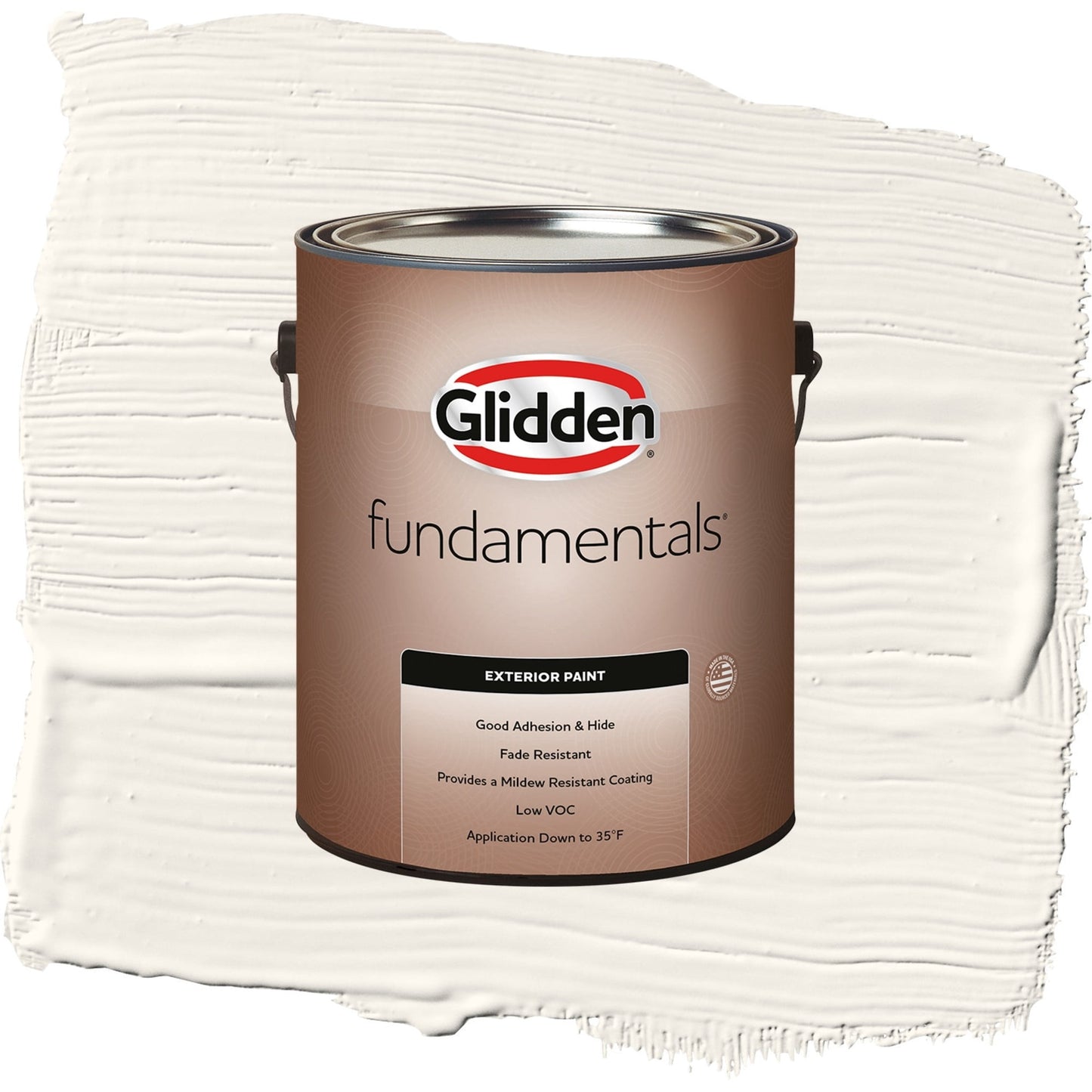 Glidden Fundamentals Cow's Milk / Off White Satin Exterior Paint, 1 Gallon