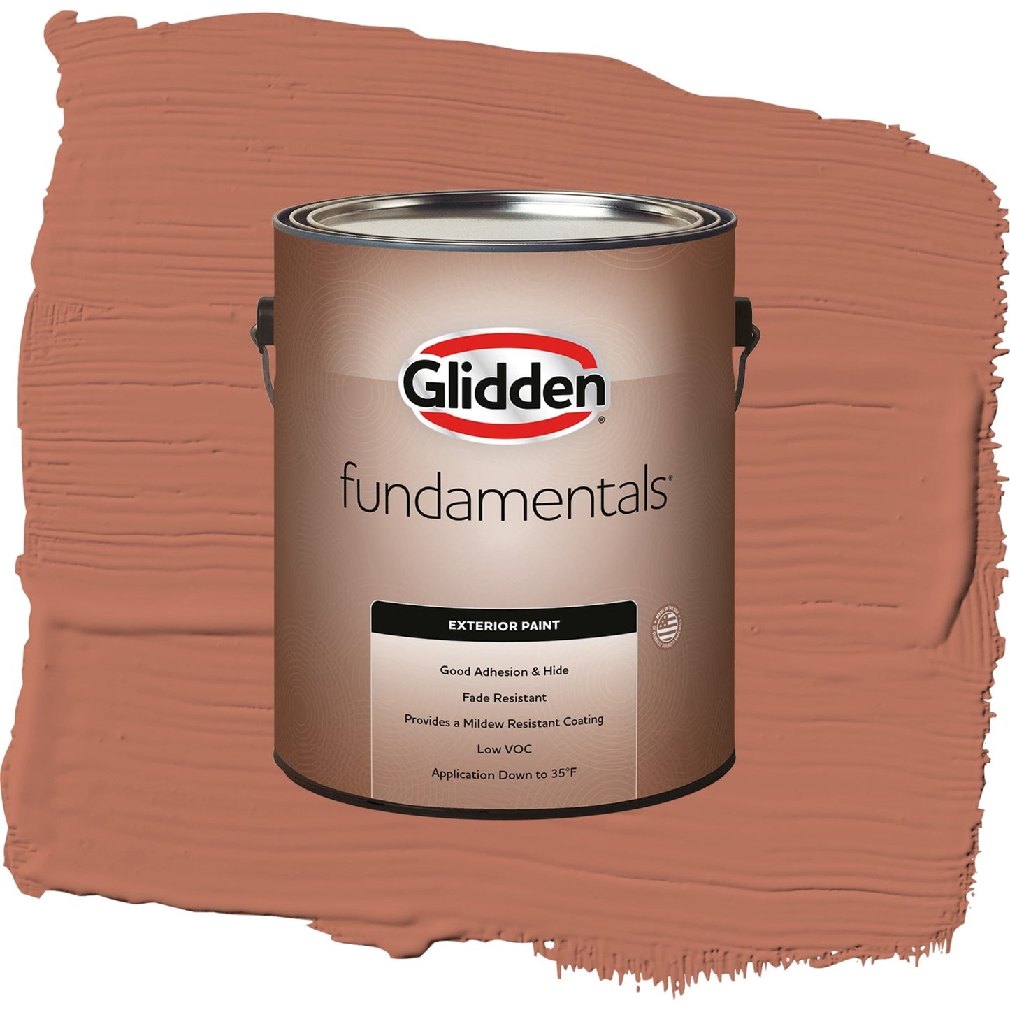 Glidden Fundamentals Crushed Cinnamon / Orange, Flat Exterior Paint, 1 Gallon