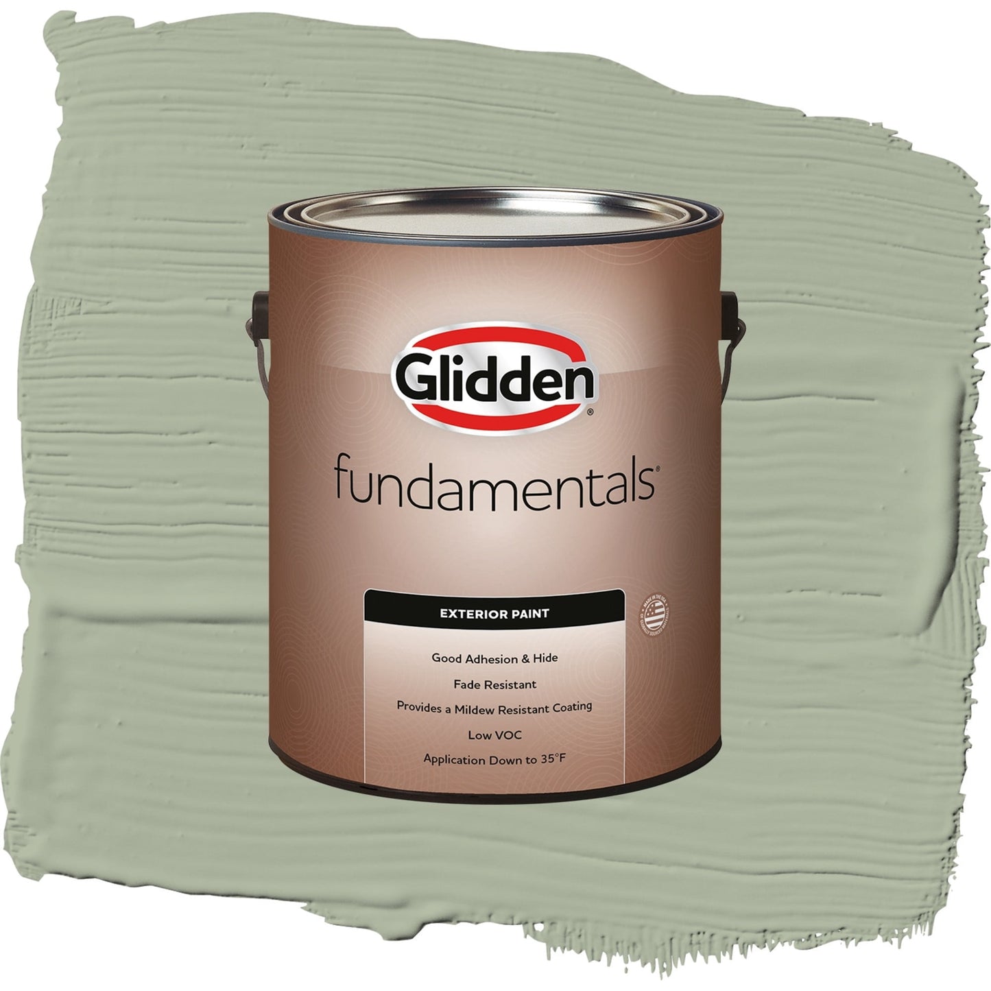 Glidden Fundamentals Gargoyle / Green, Semi-Gloss Exterior Paint, 1 Gallon